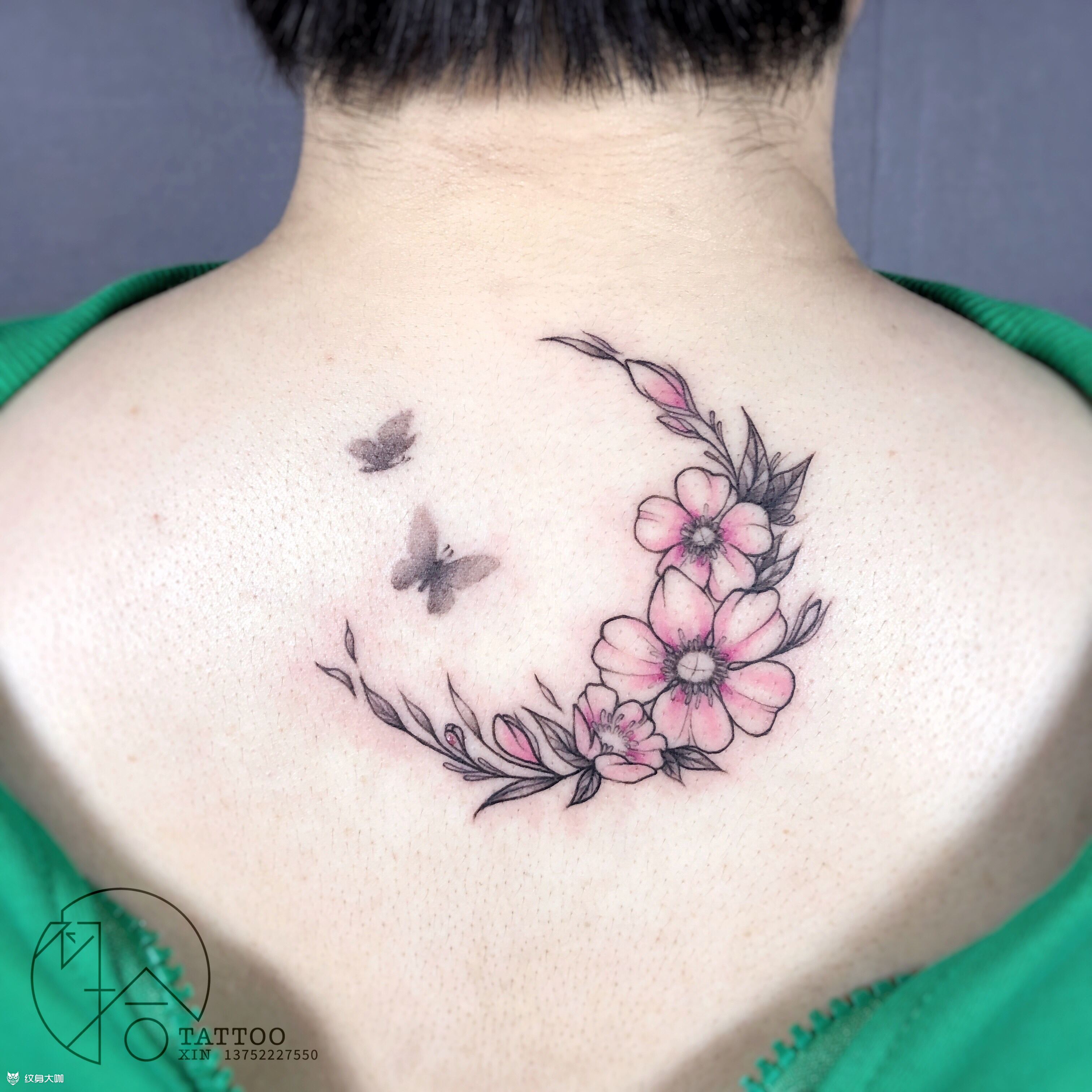 花環_紋身圖案手稿圖片_天津初拾tattoo-哈拉辛的紋身作品集