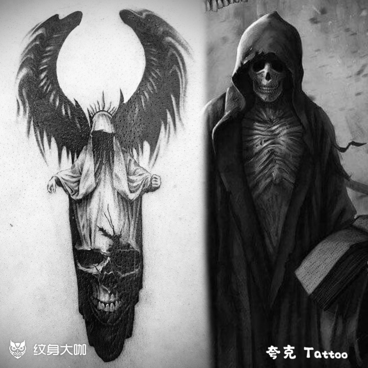 死神遮盖_纹身图案手稿图片_肖恩的纹身作品集