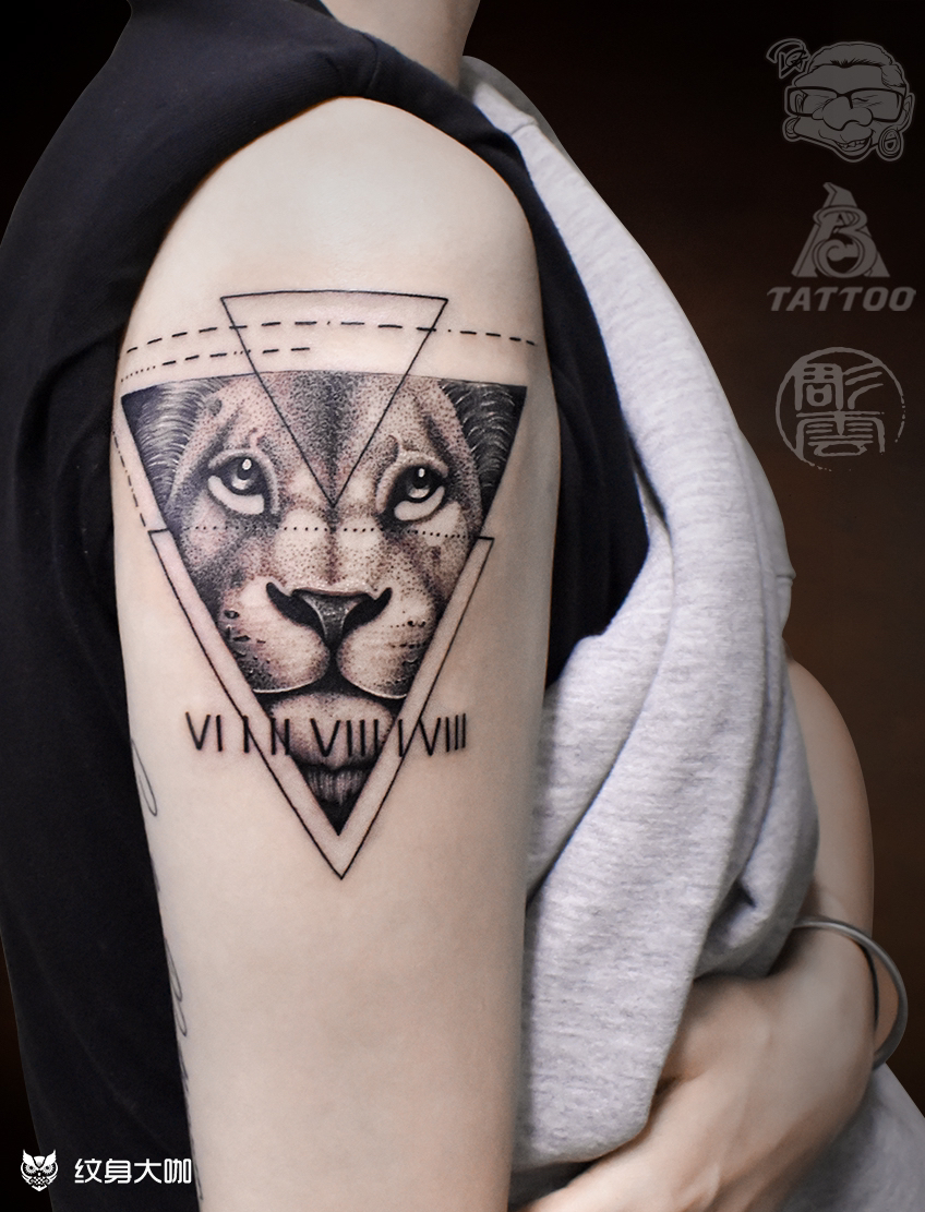 点刺狮子图案_纹身图案手稿图片_mandy老师的纹身作品集