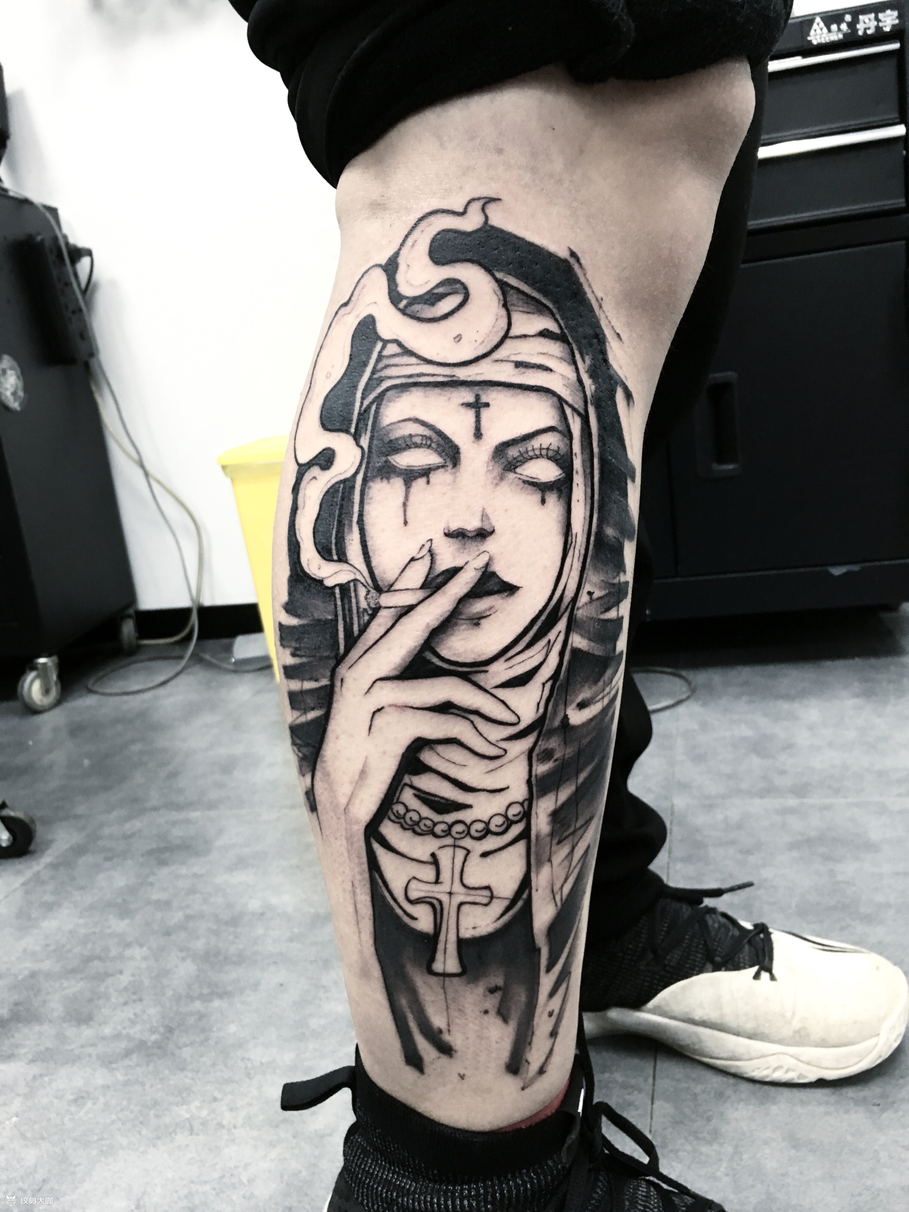 修女_纹身图案手稿图片_wing的纹身作品集