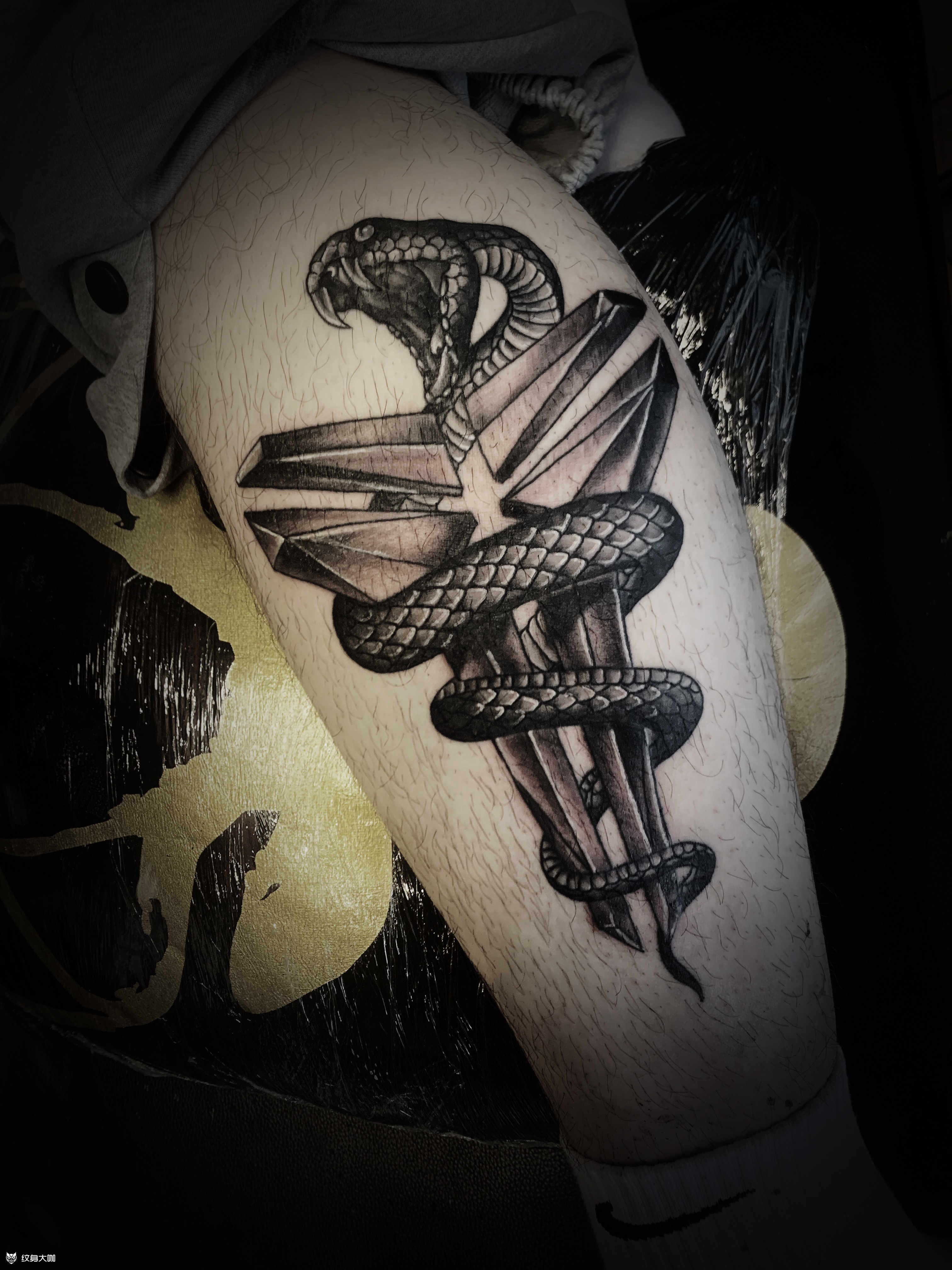 黑曼巴_纹身图案手稿图片_大喜的纹身作品集