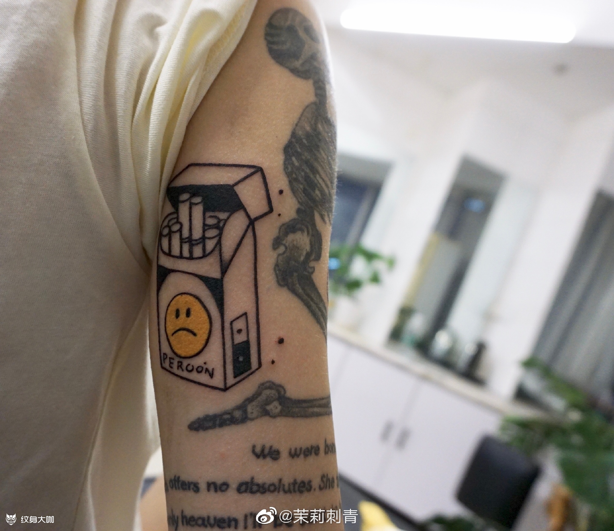 烟盒_纹身图案手稿图片_茉莉的纹身作品集