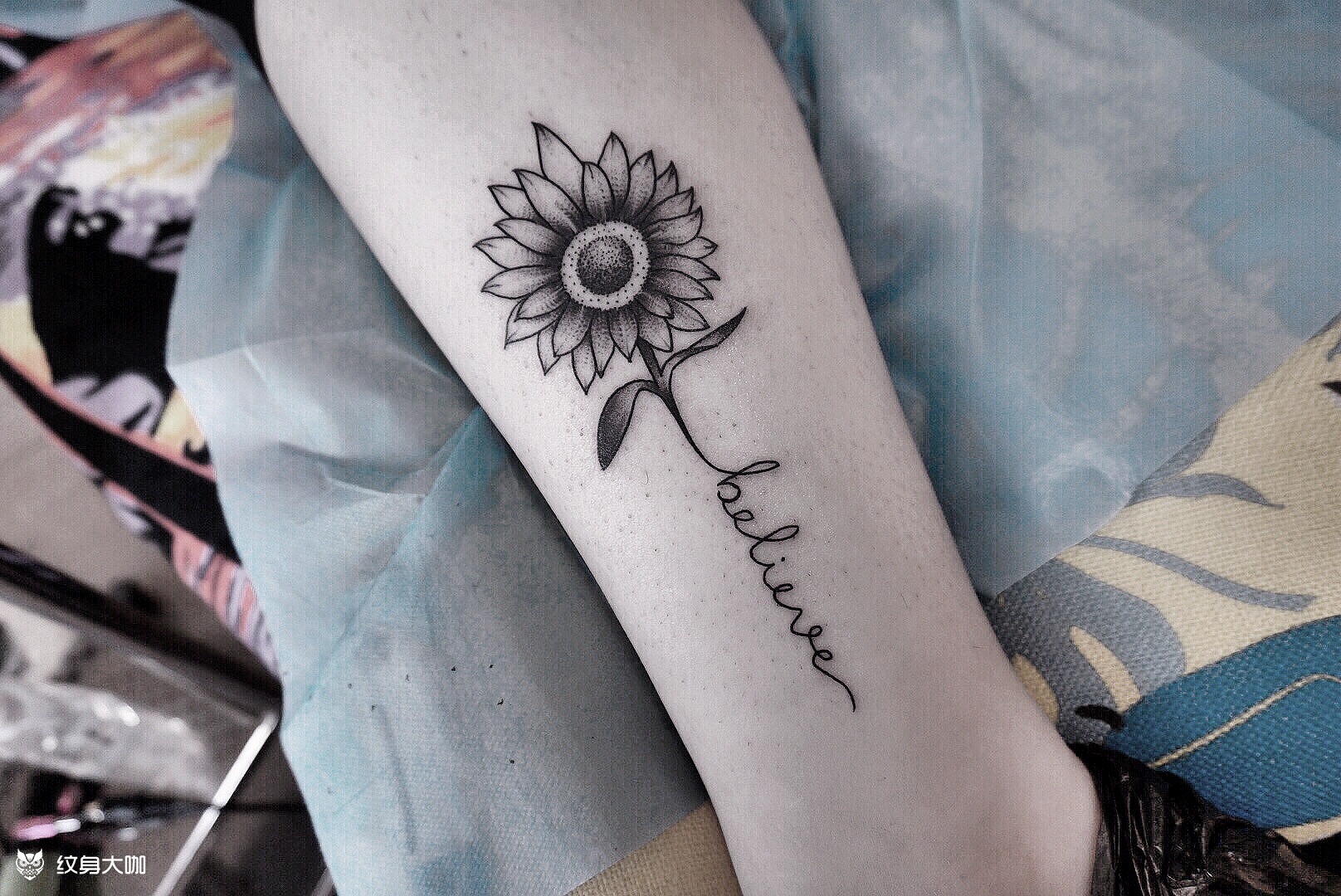 向日葵 相信_纹身图案手稿图片_木禾—小欧的纹身作品集