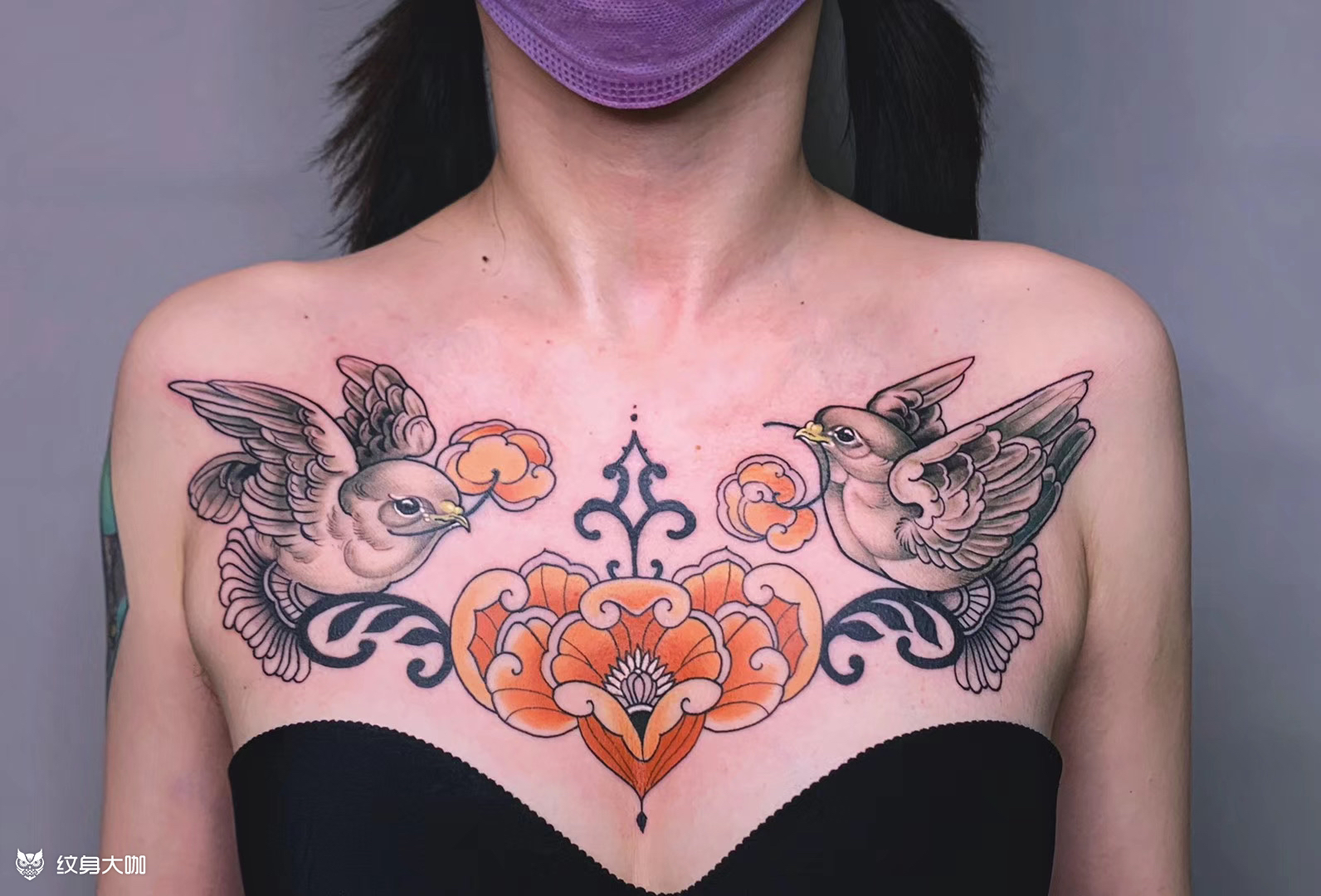 花胸#_纹身图案手稿图片_lee的纹身作品集