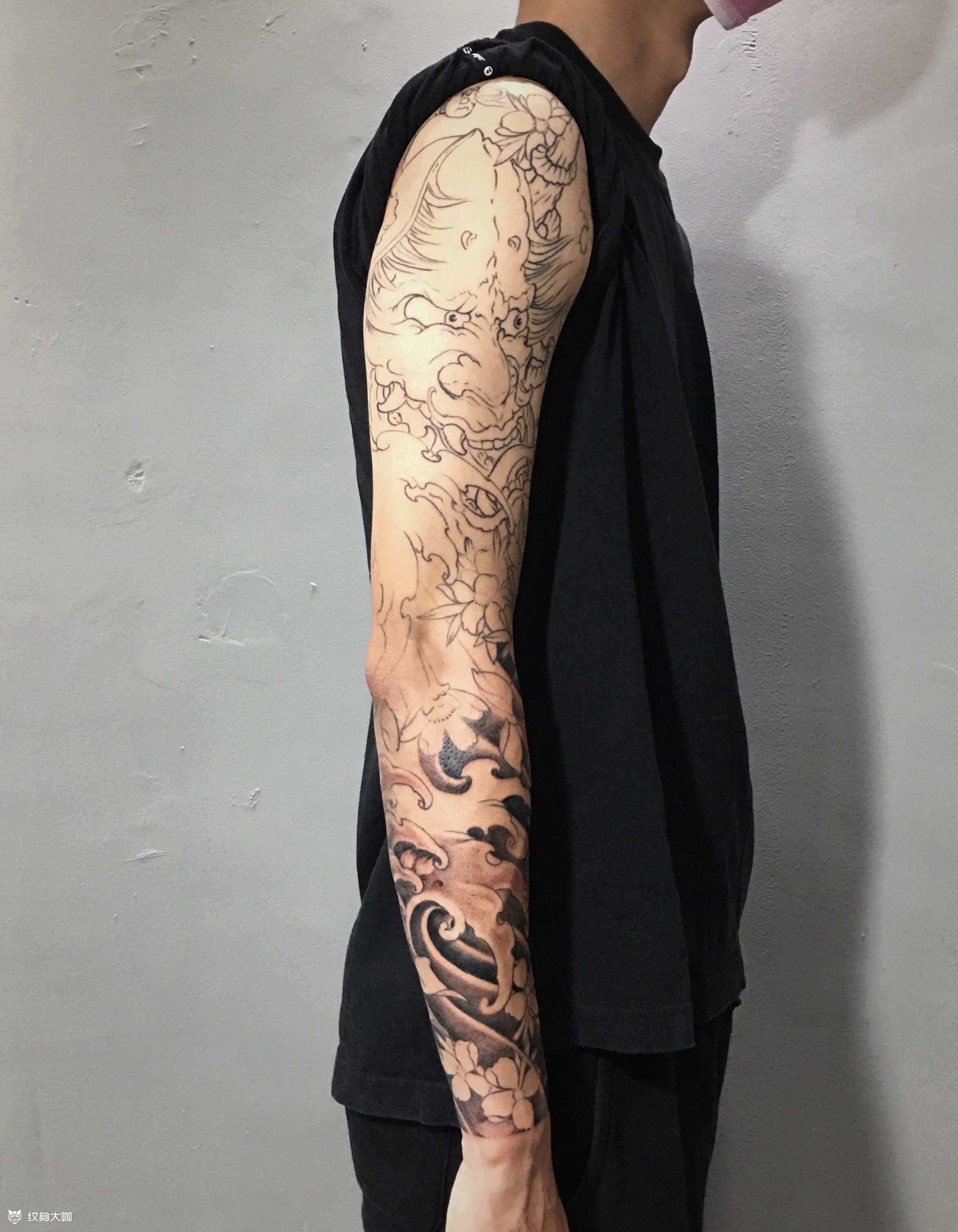 般若花臂_纹身图案手稿图片_九景的纹身作品集