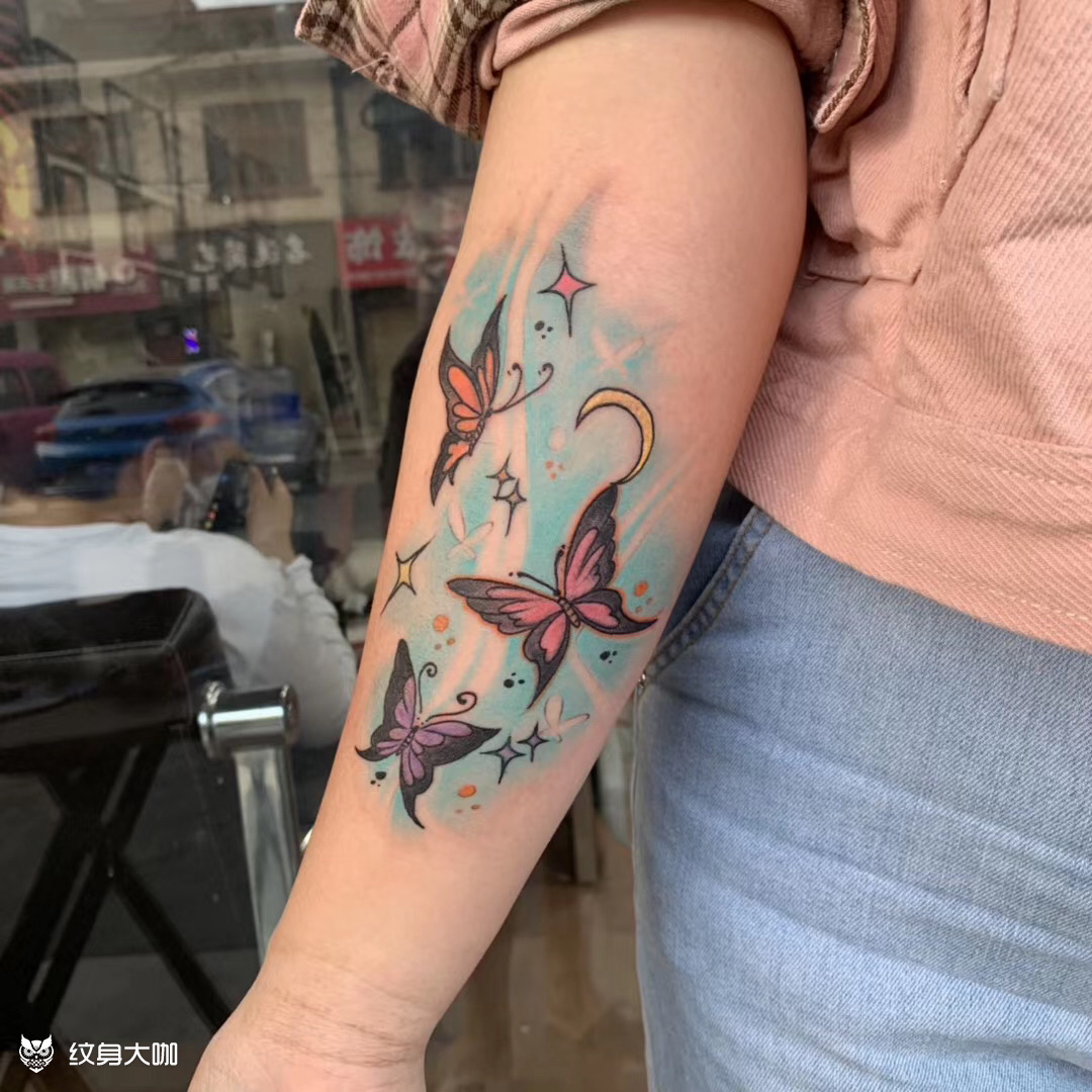 小臂修改蝴蝶_纹身图案手稿图片_coco的纹身作品集