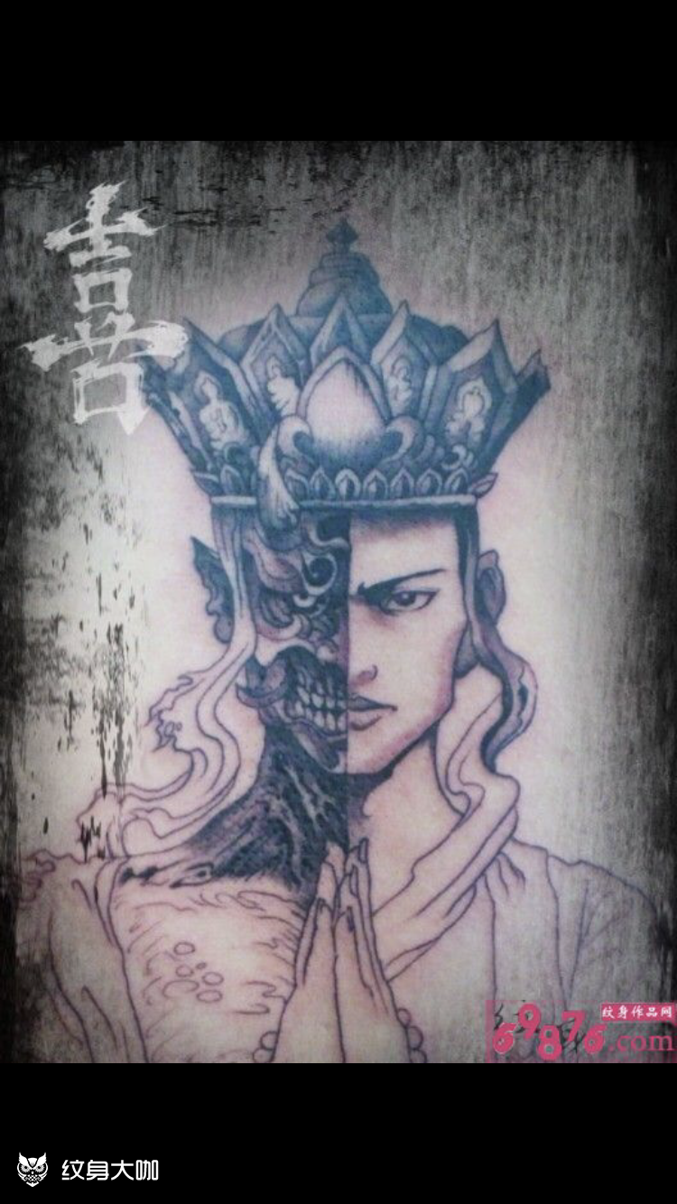佛魔_纹身图案手稿图片_陈林峰的纹身作品集