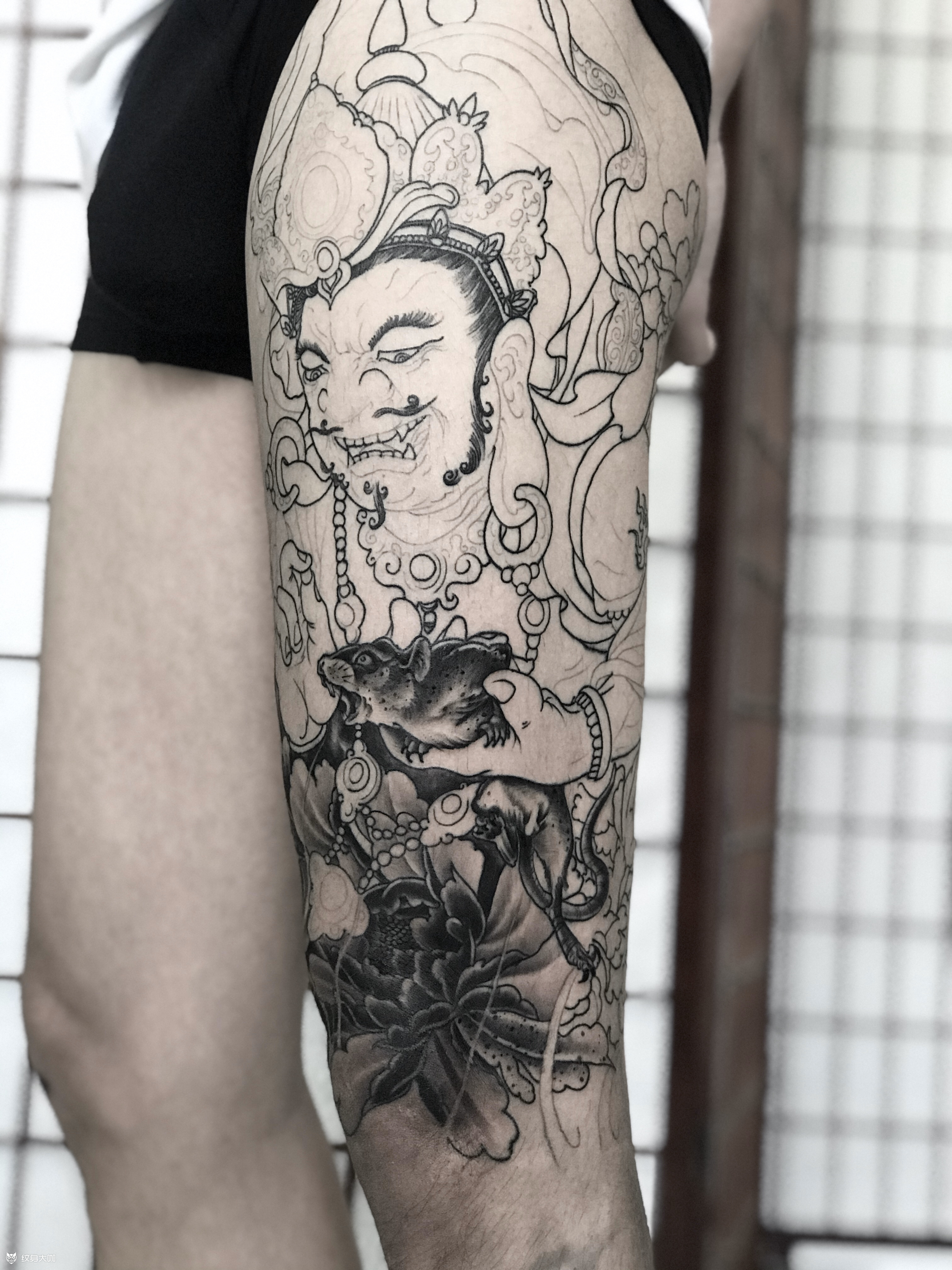 未完_纹身图案手稿图片_胶东巳雕的纹身作品集