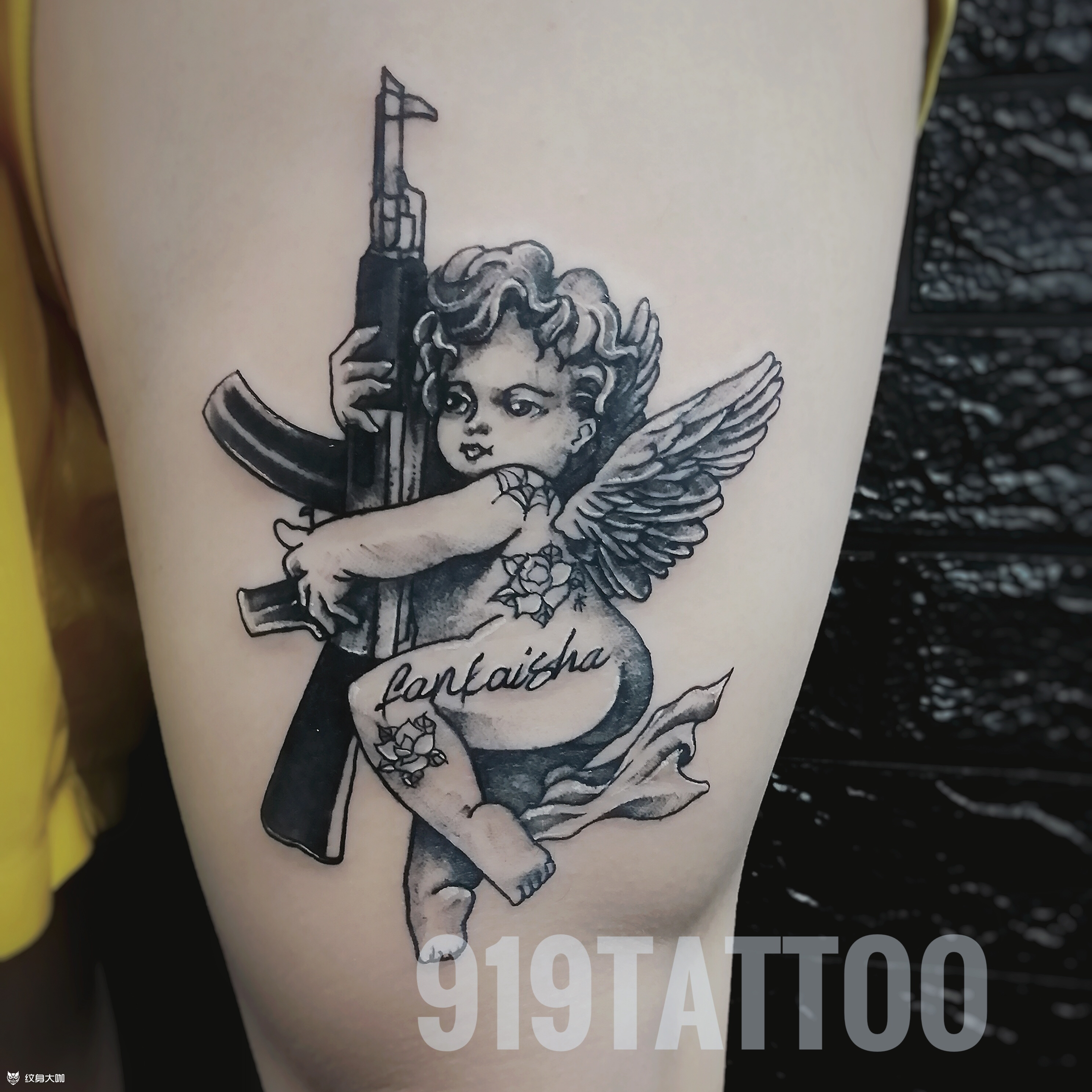 丘比特_纹身图案手稿图片_郑立煌的纹身作品集