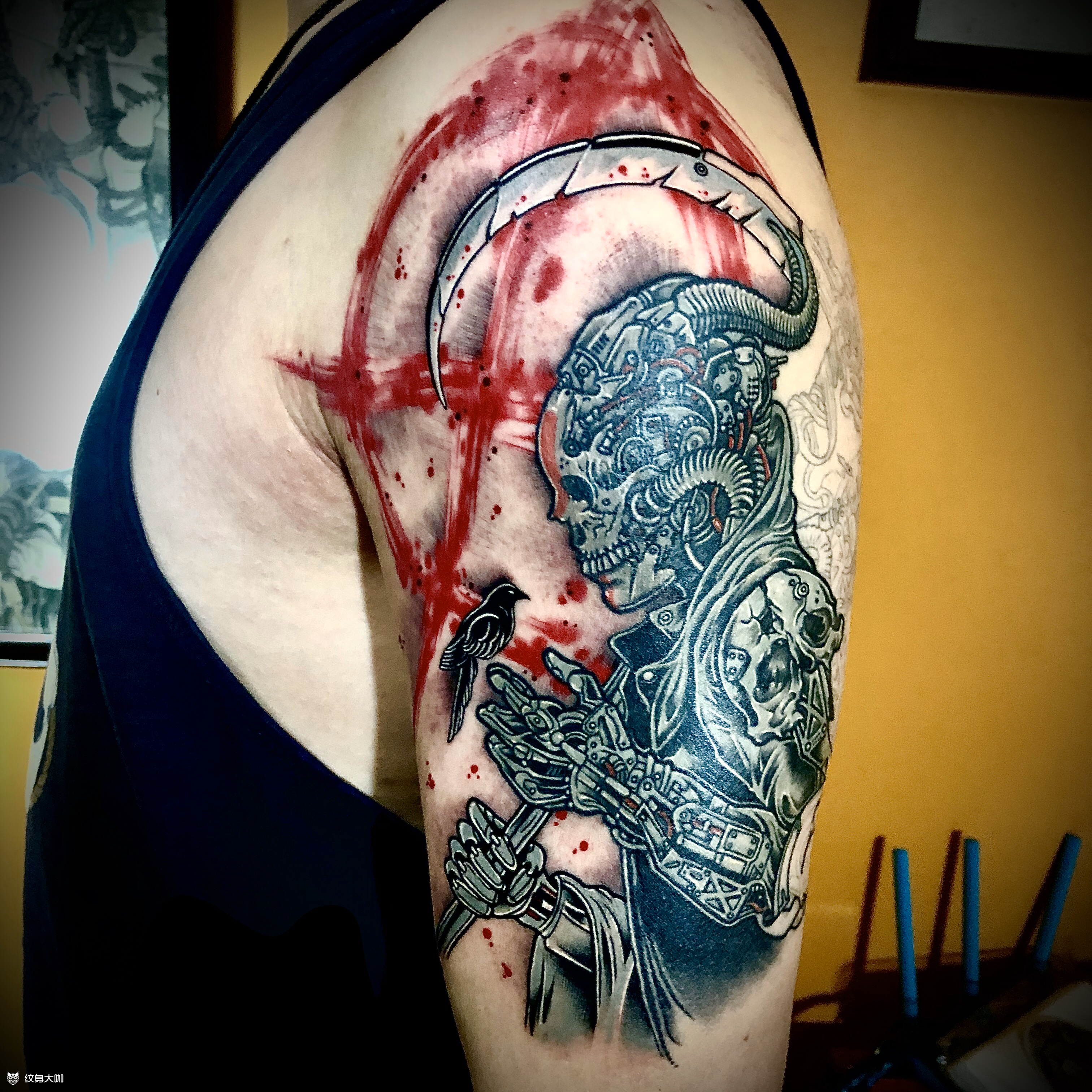 骷髅宝宝_纹身图案手稿图片_雕犬的纹身作品集