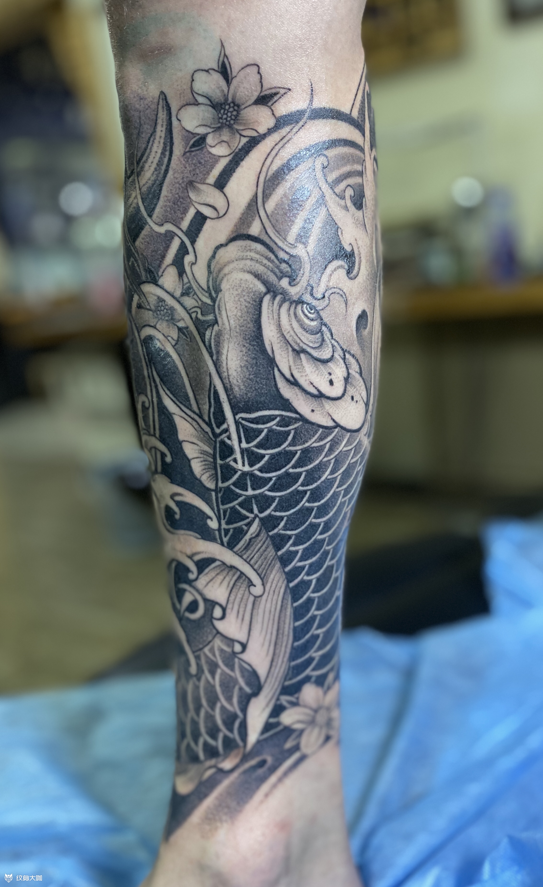 般若鲤鱼包小腿 般若,鲤鱼包_纹身吧社区 - 纹身大咖