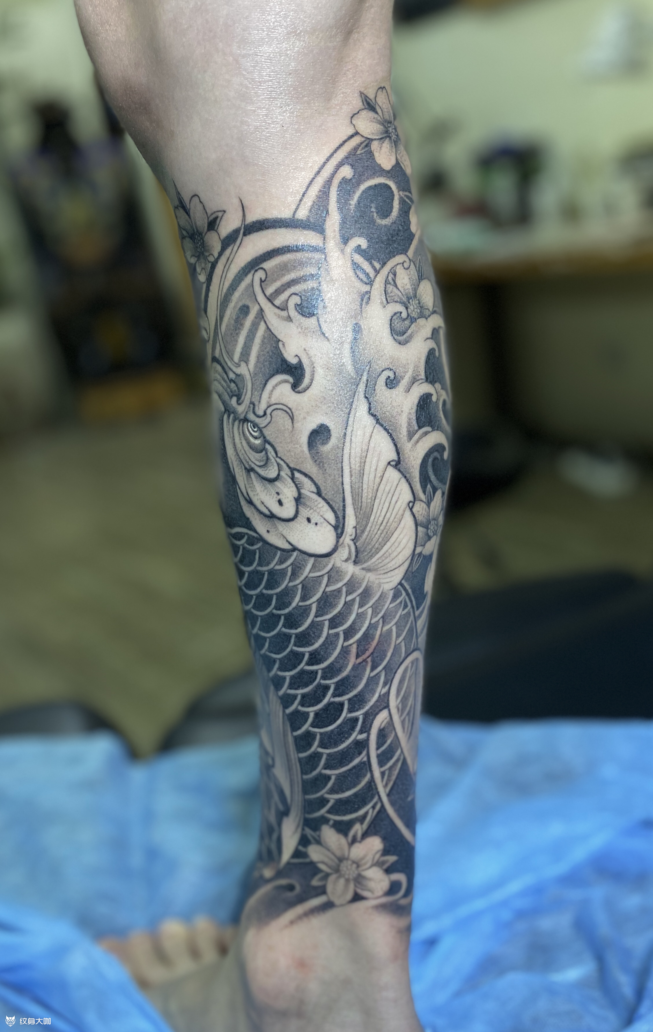 般若鲤鱼包小腿 般若,鲤鱼包_纹身吧社区 - 纹身大咖