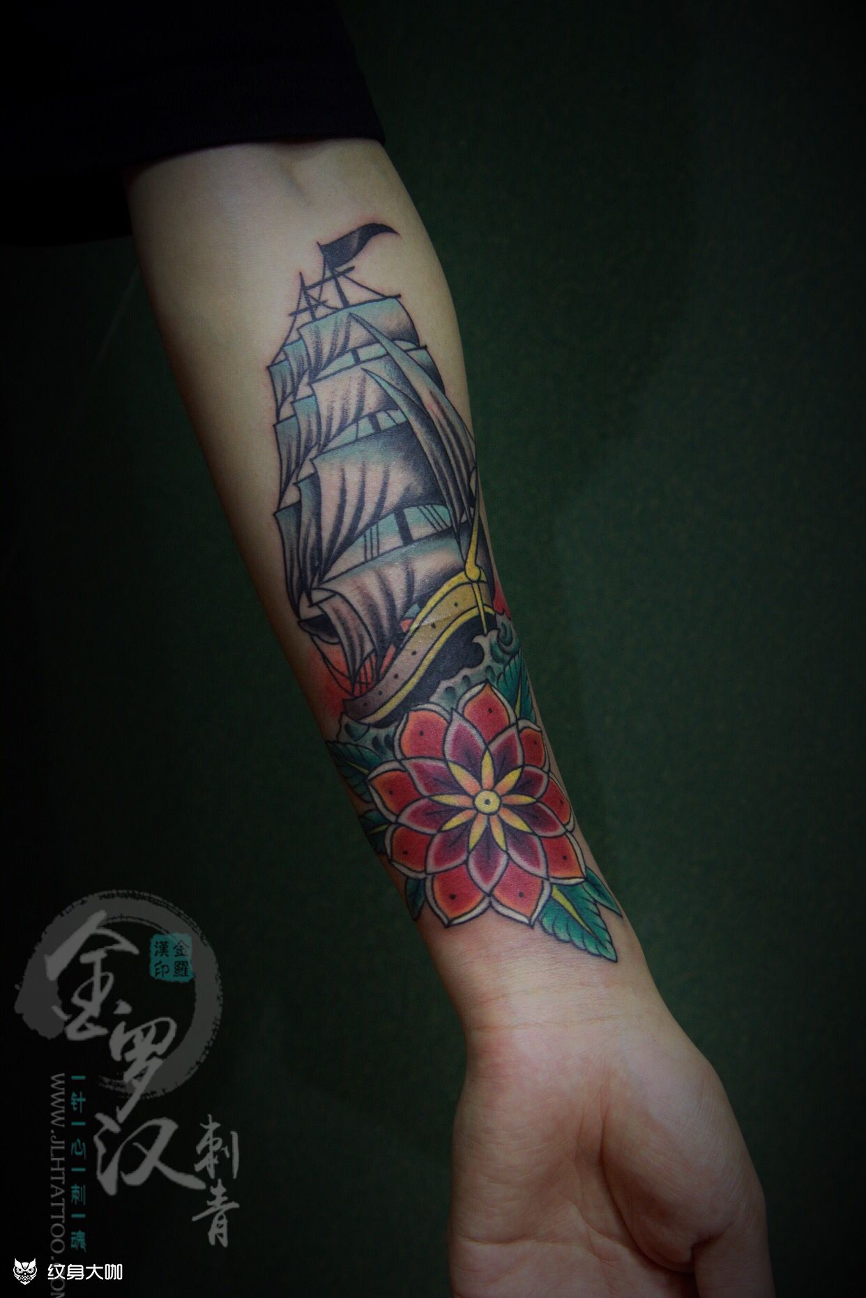 oldschool 帆船_纹身图案手稿图片_吴佳蕊的纹身作品集