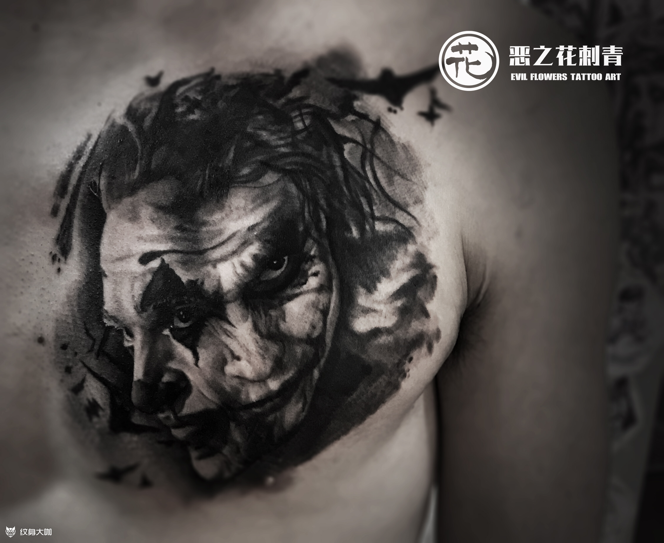 杰昆希斯莱杰小丑_纹身图案手稿图片_大原的纹身作品集