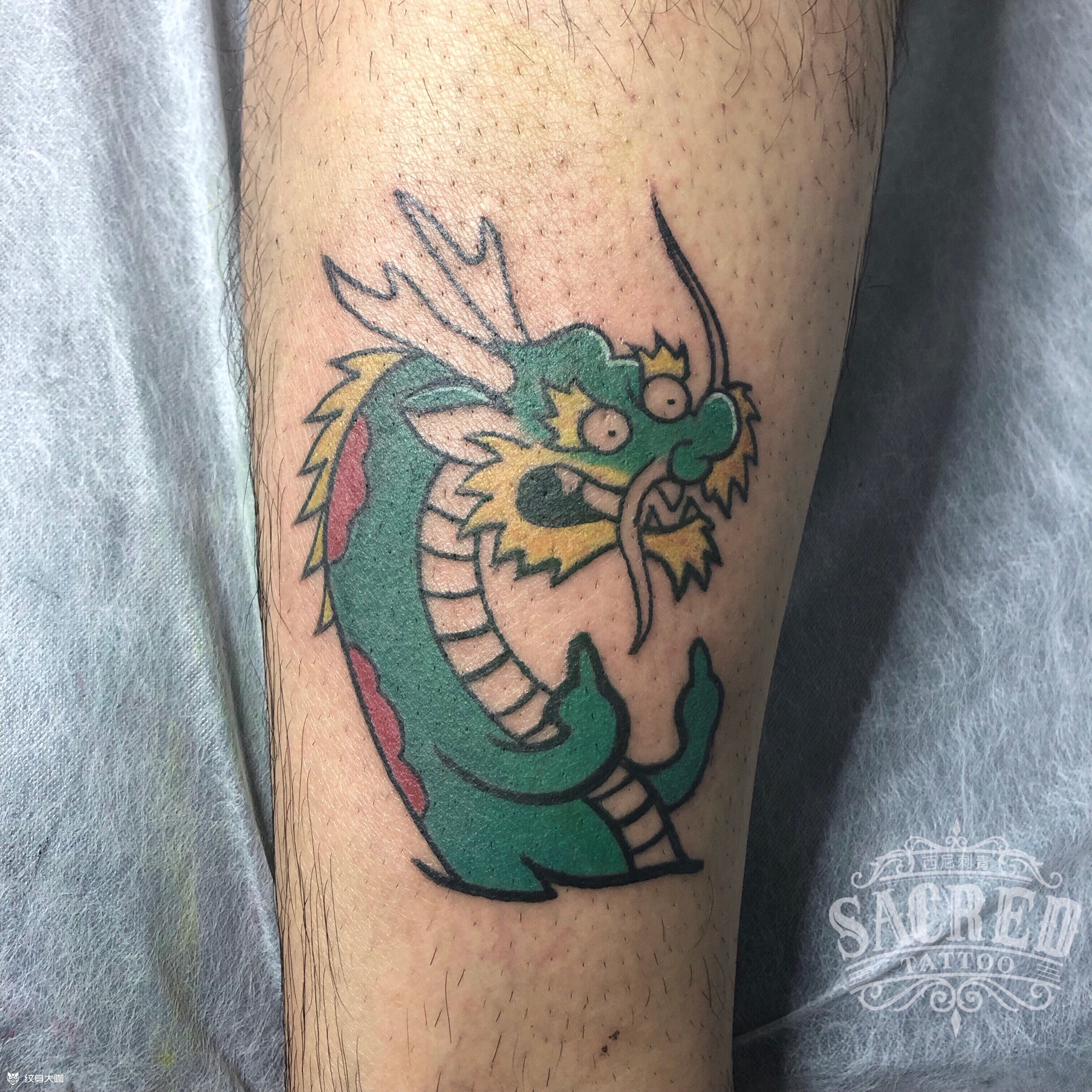 卡通龙_纹身图案手稿图片_麟allen的纹身作品集