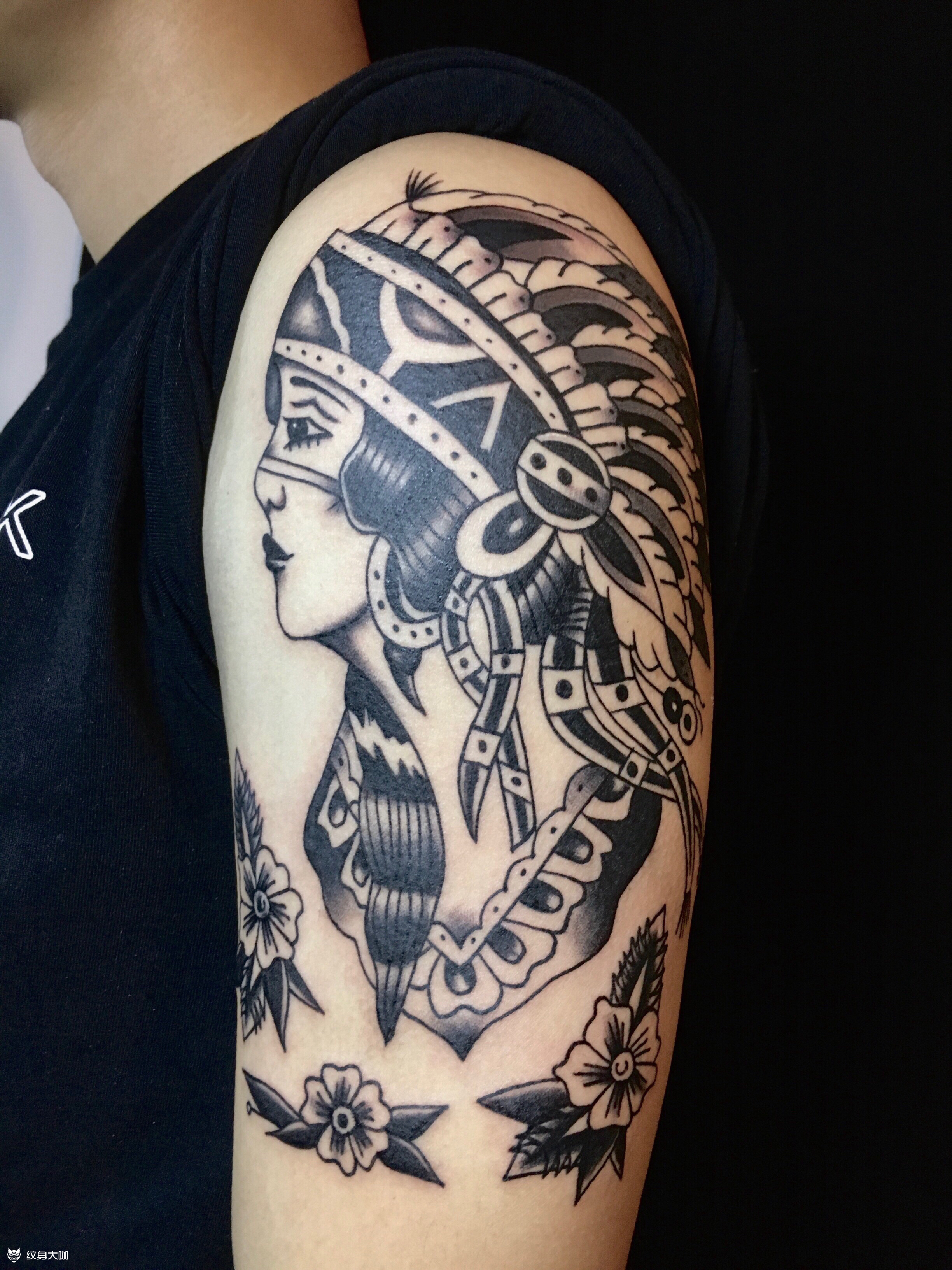印第安人_纹身图案手稿图片_辉辉的纹身作品集