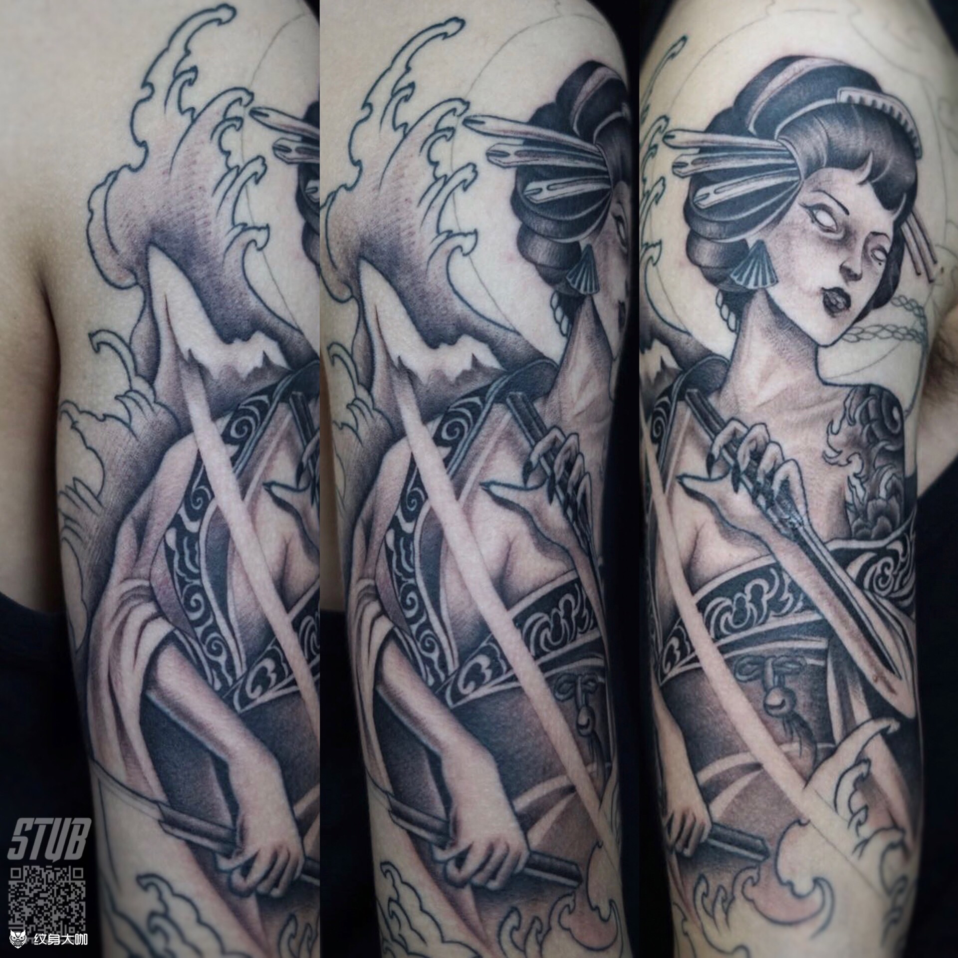 艺伎_纹身图案手稿图片_禤文迪的纹身作品集