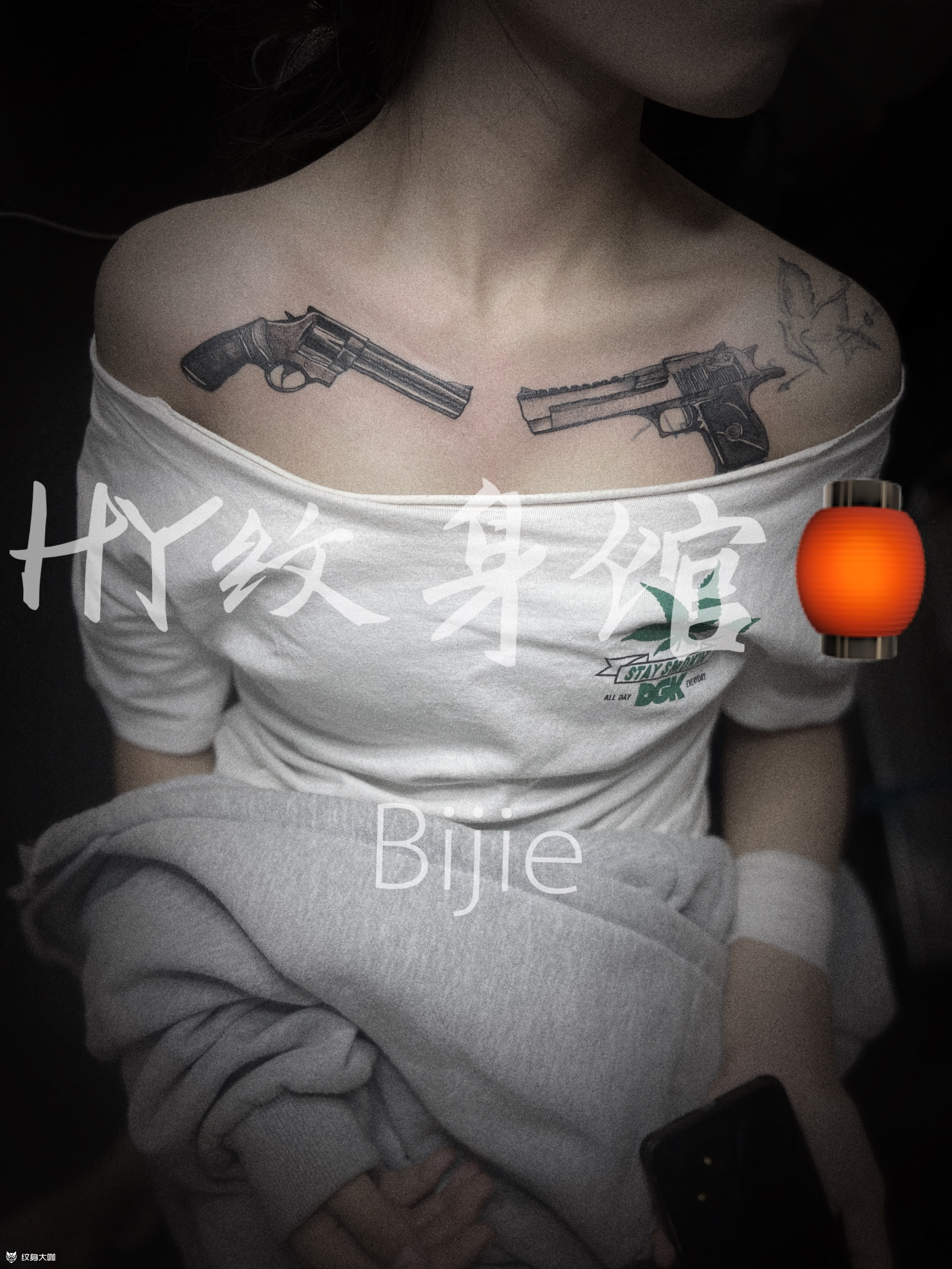 欧美写实手枪_纹身图案手稿图片_何意的纹身作品集