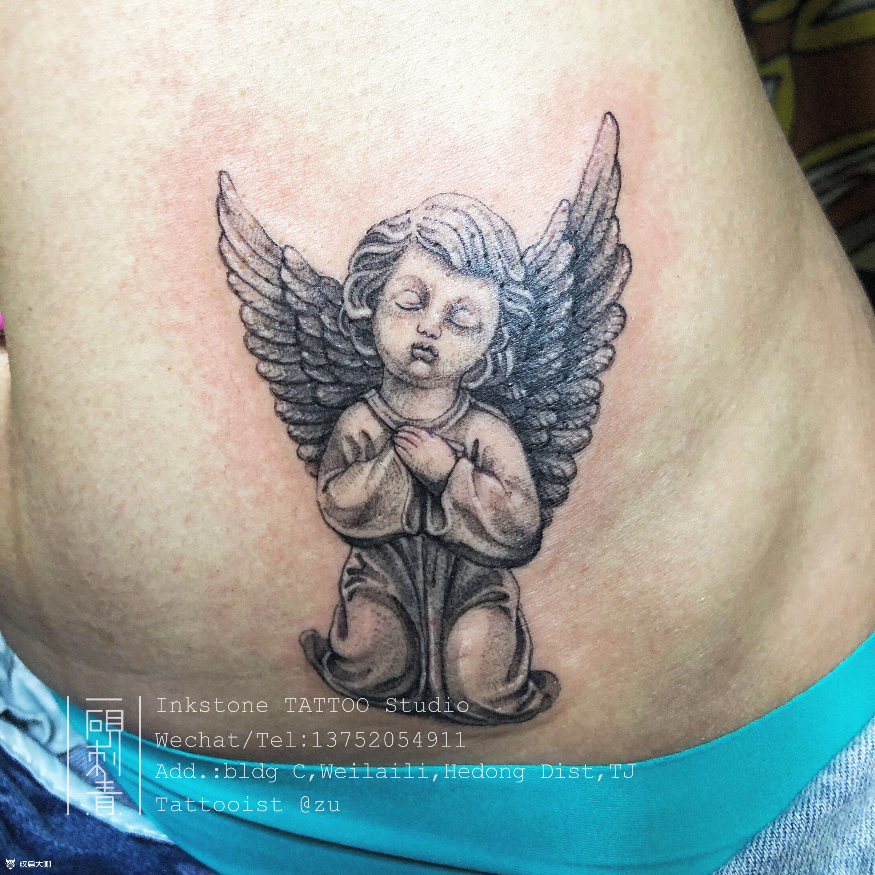 天使_纹身图案手稿图片_zu的纹身作品集