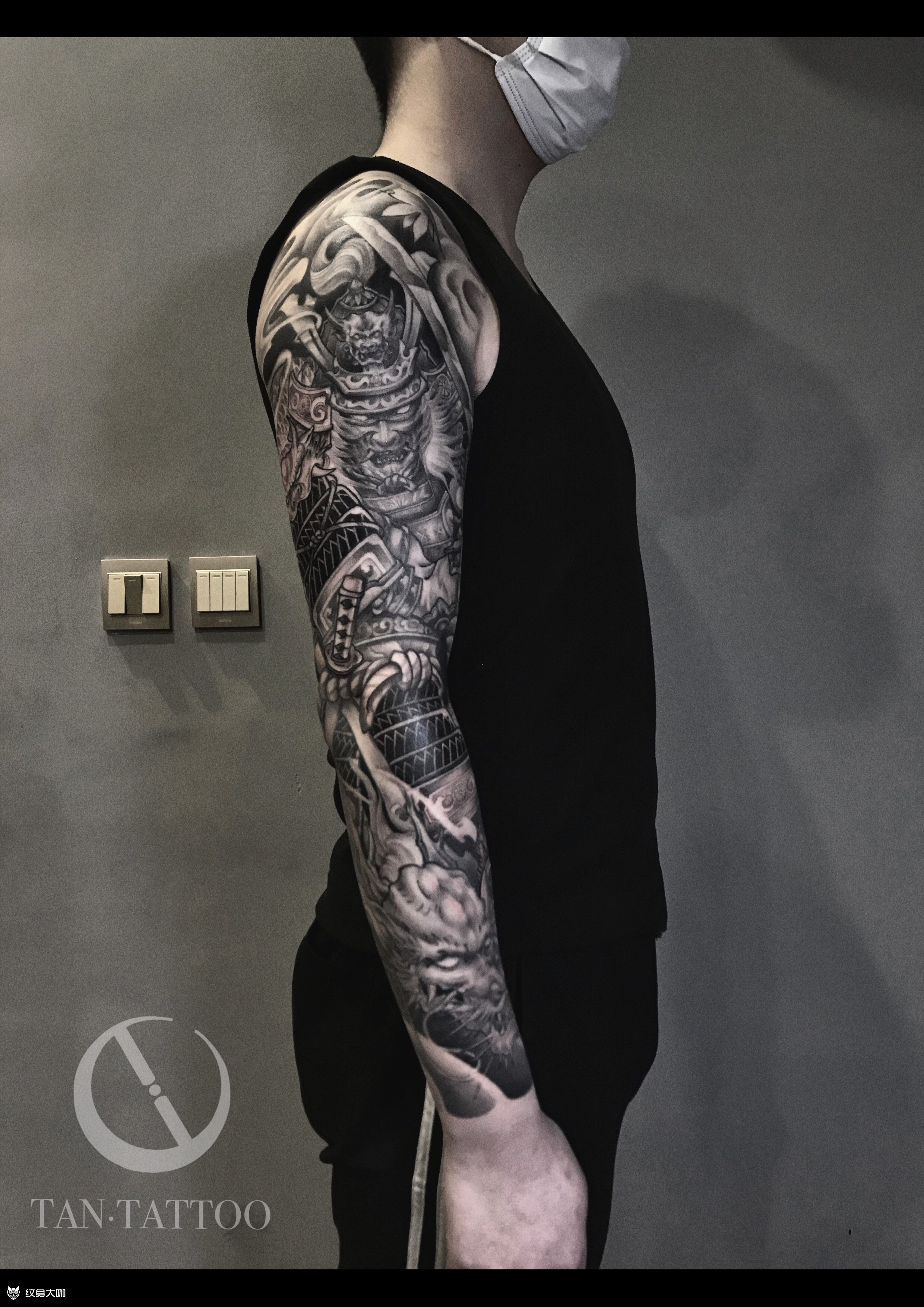 鬼武士花臂_纹身图案手稿图片_tan的纹身作品集