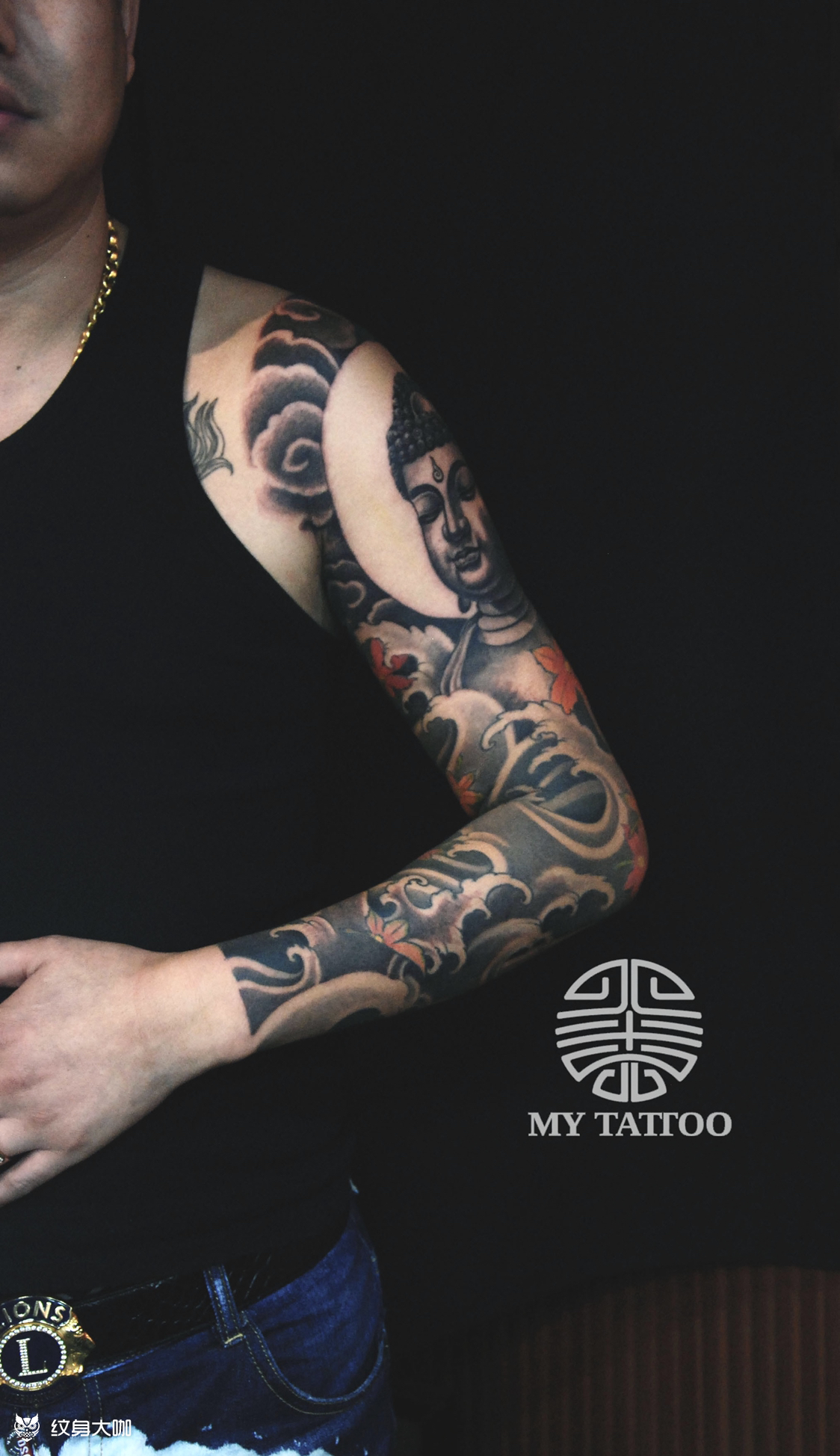 花臂 佛_纹身图案手稿图片_墨艺tattoo的纹身作品集