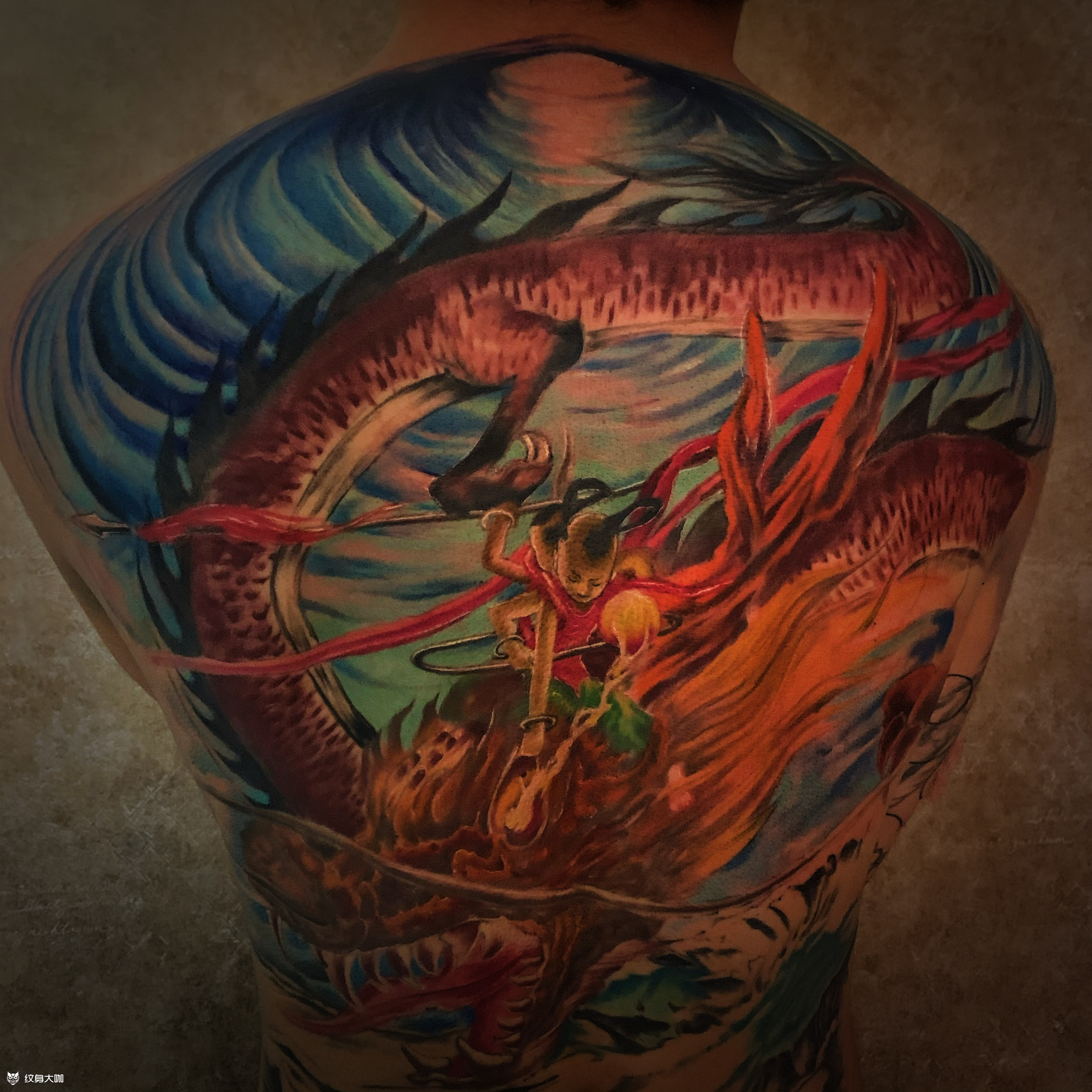 哪吒_纹身图案手稿图片_强民. 胖哥的纹身作品集