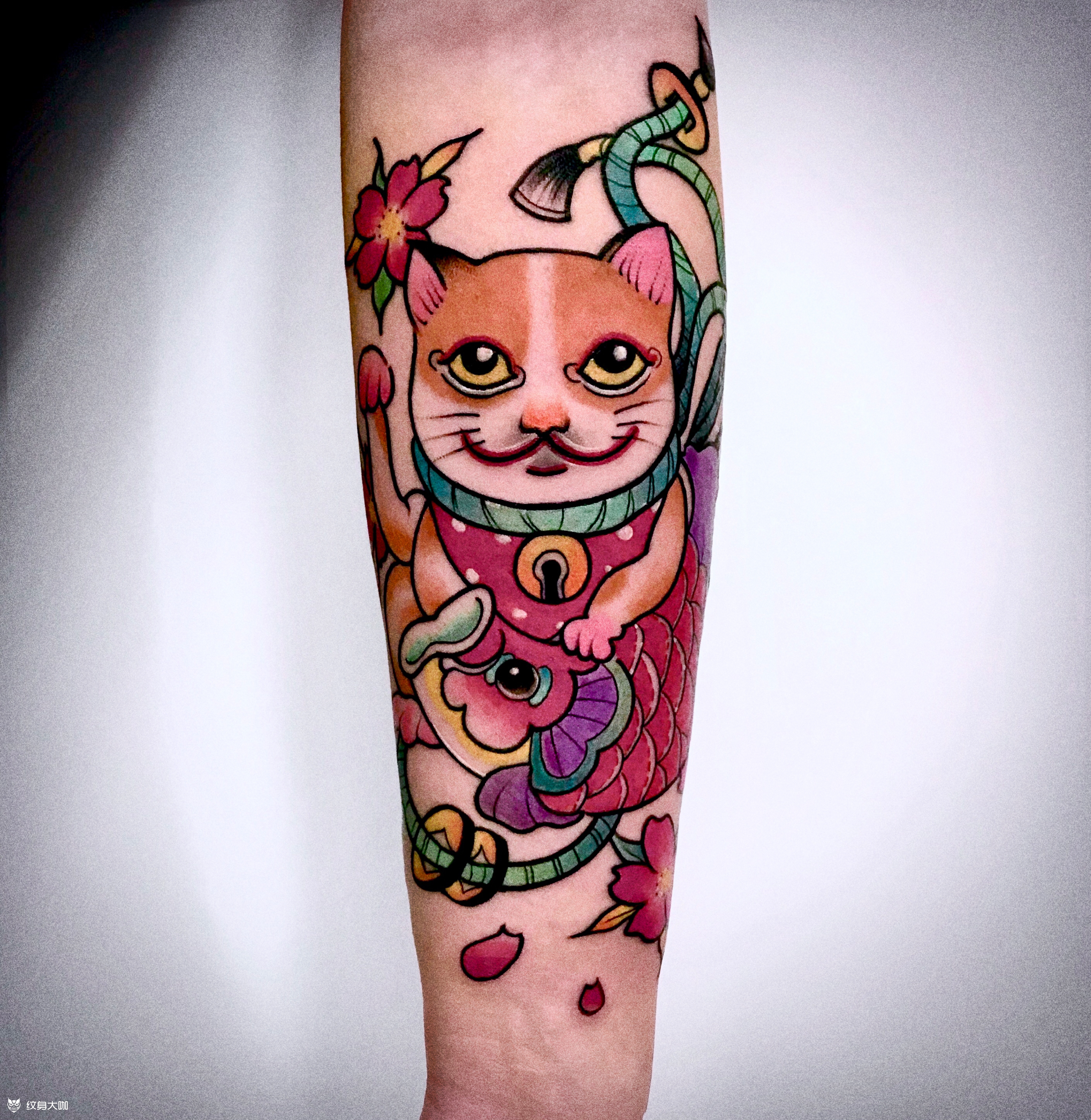 招财猫_纹身图案手稿图片_高敏的纹身作品集