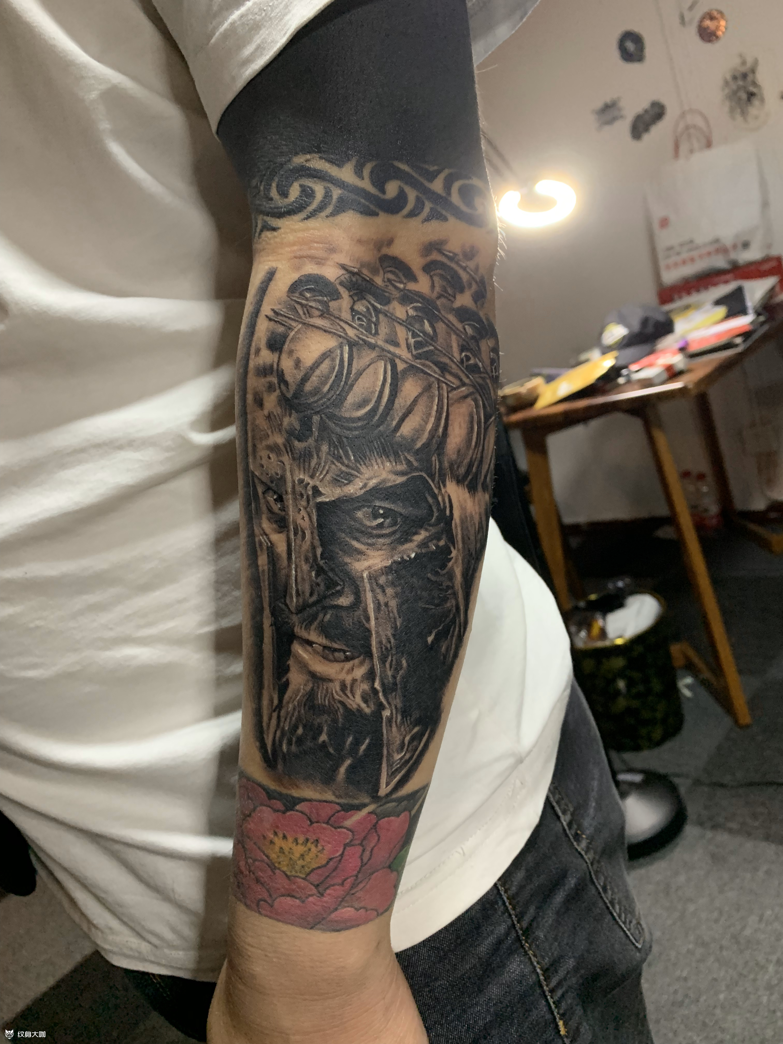 斯巴达300勇士花臂修改_纹身图案手稿图片_聂凯旋的纹身作品集