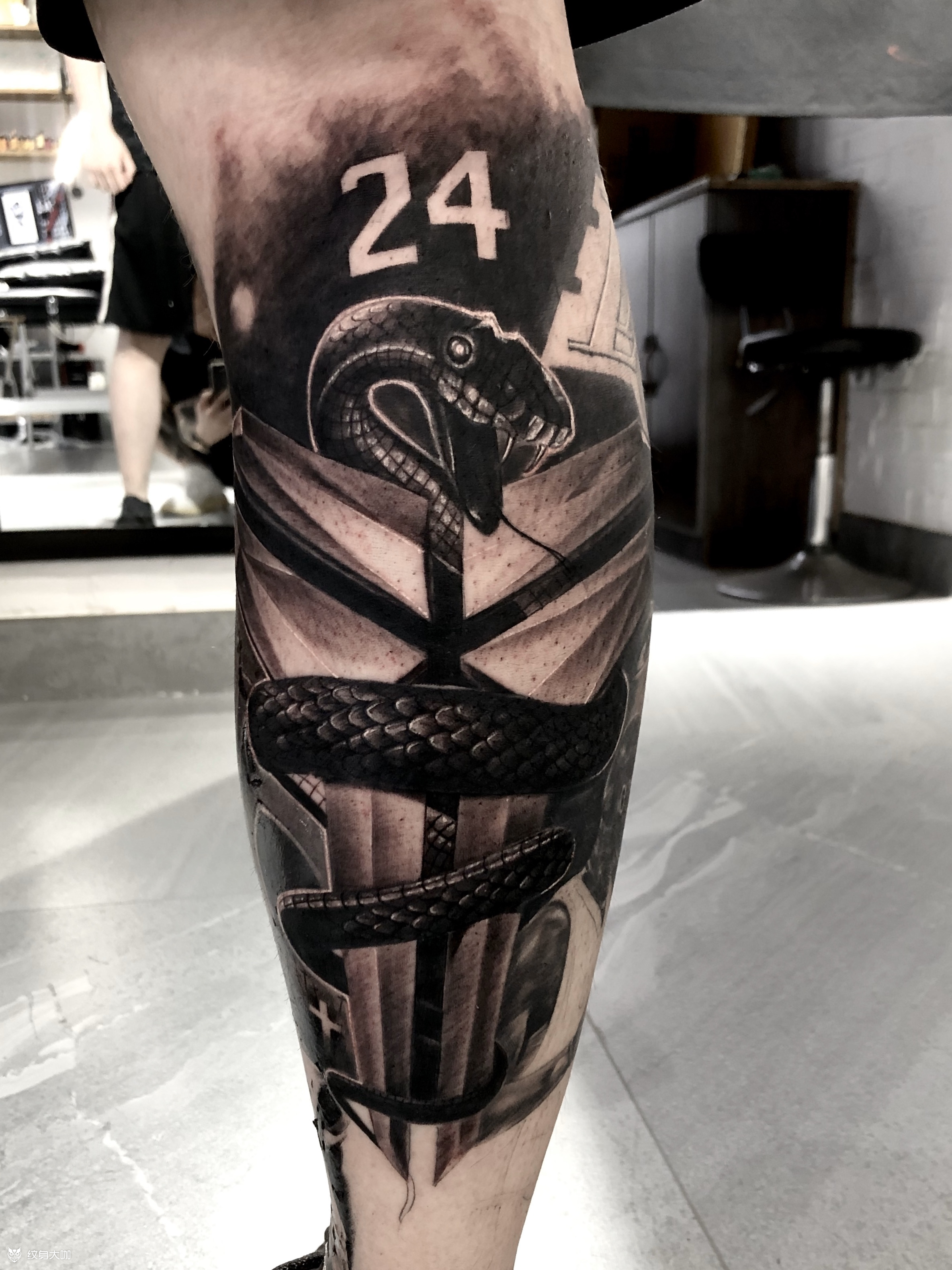 黑曼巴_纹身图案手稿图片_古颜的纹身作品集