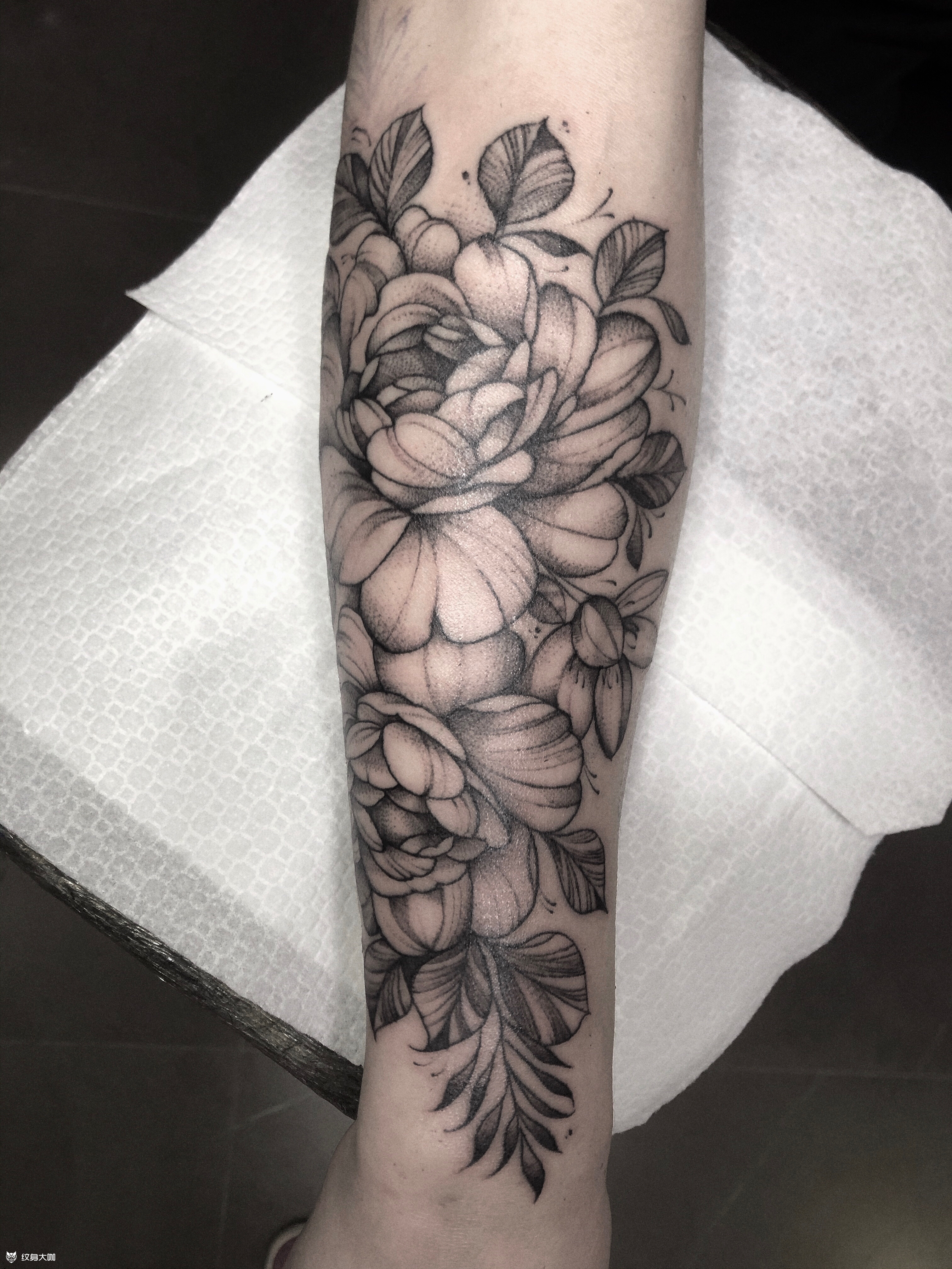 手臂素花_纹身图案手稿图片_张淮的纹身作品集