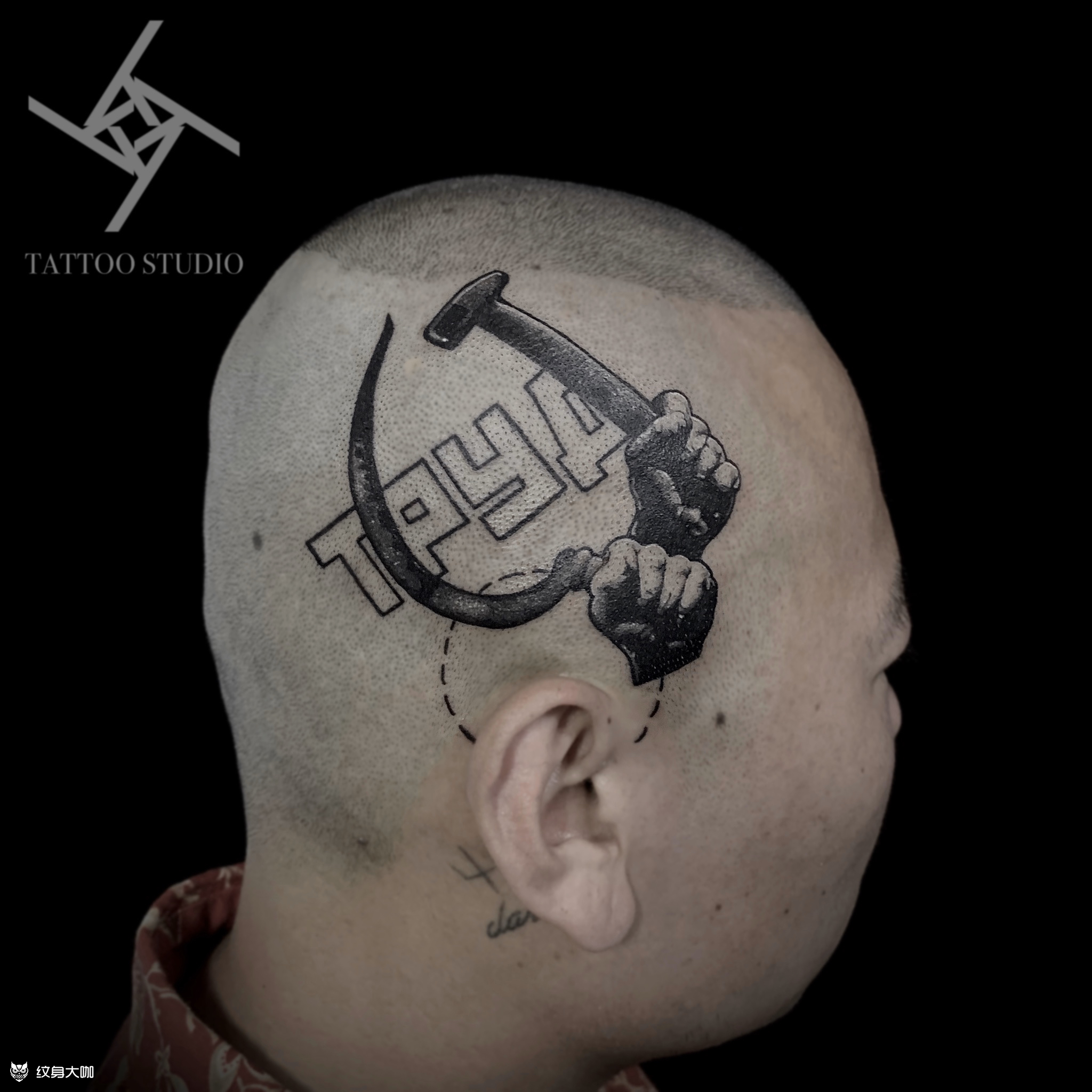 镰刀铁锤_纹身图案手稿图片_杨傲的纹身作品集