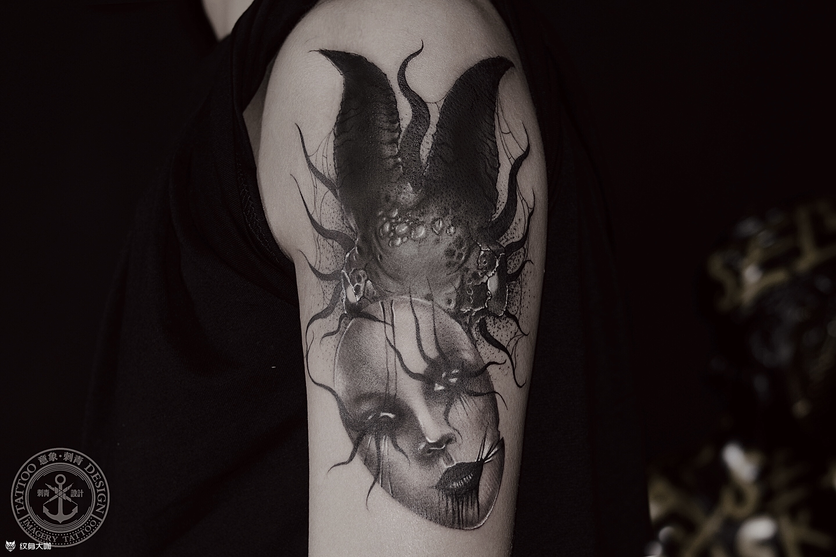 撒旦的面具_纹身图案手稿图片_ z的纹身作品集