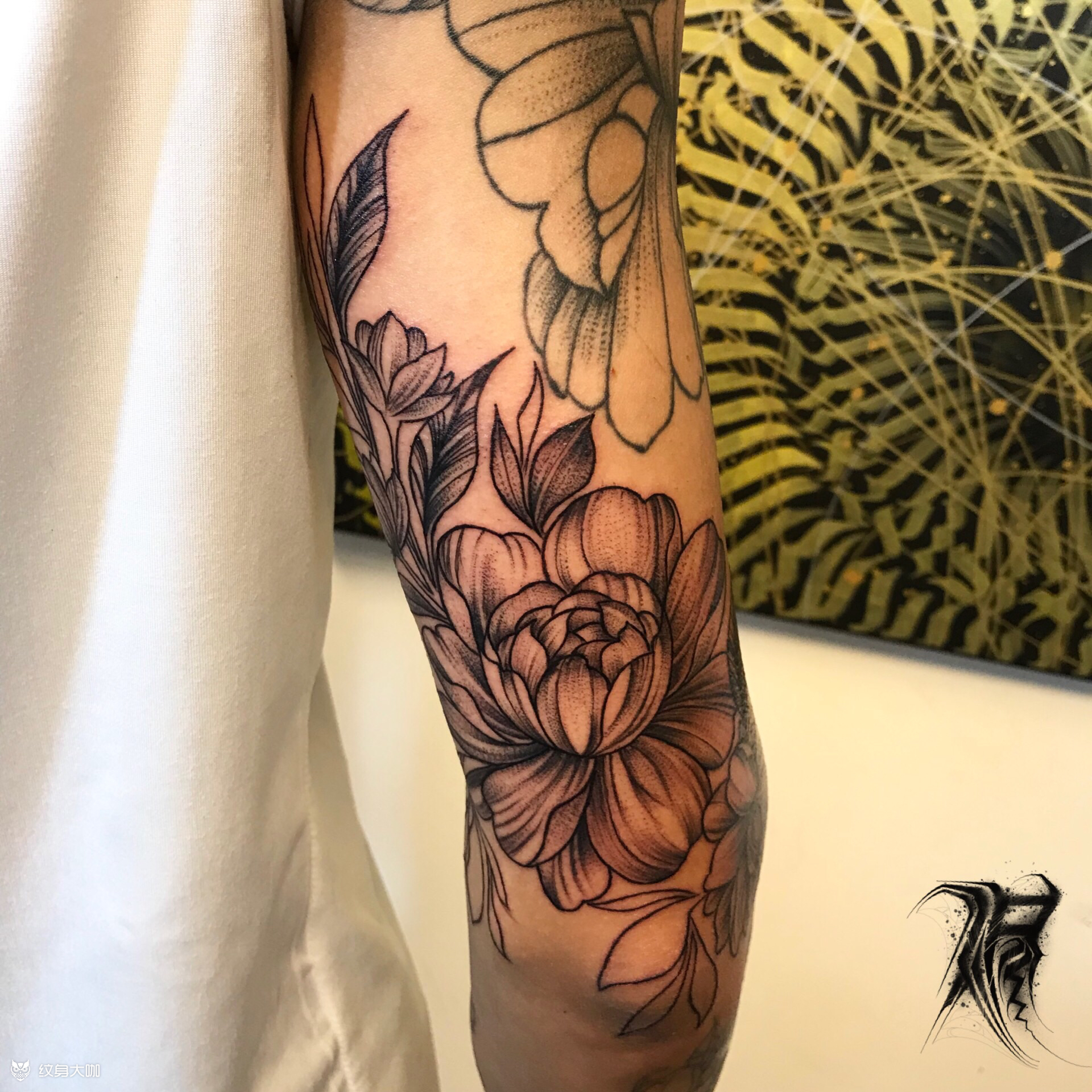 花臂_纹身图案手稿图片_ash的纹身作品集