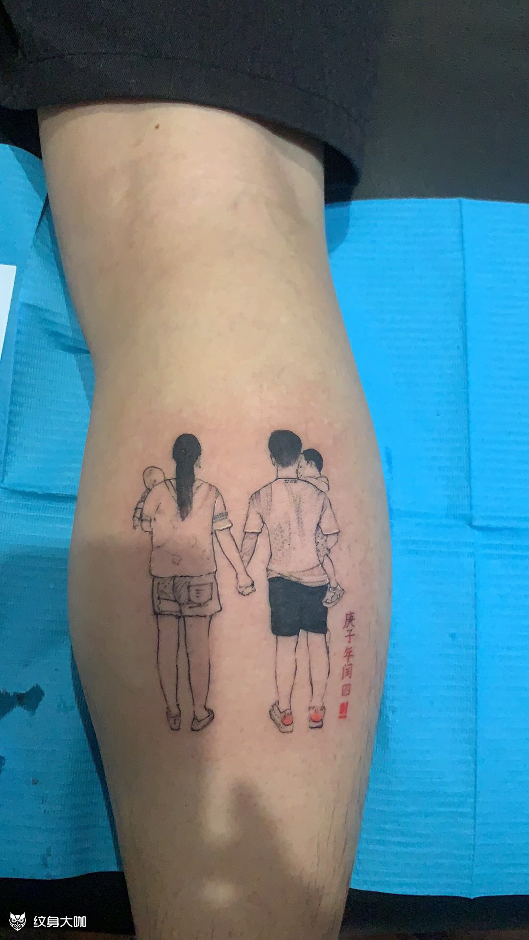 一家四口_纹身图案手稿图片_汝州无二纹道的纹身作品集