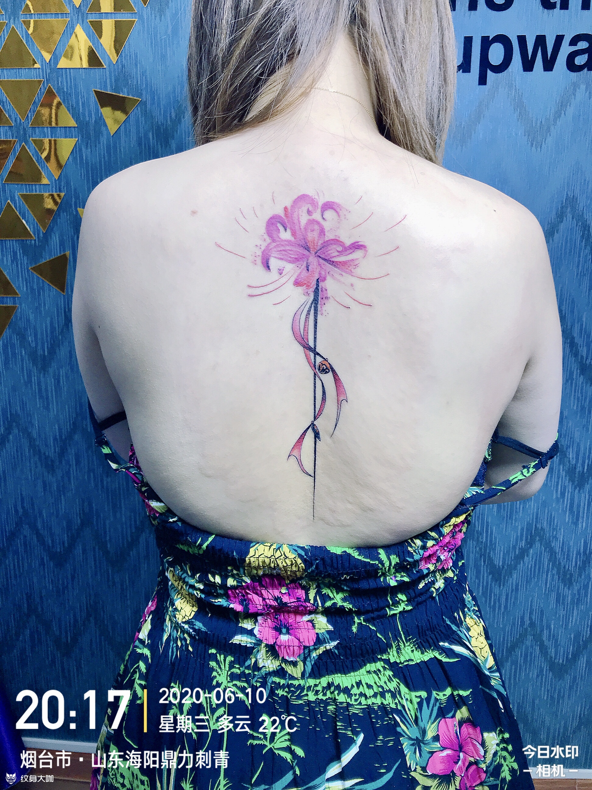 dl后脊椎彼岸花_纹身图案手稿图片_姜华山的纹身作品集