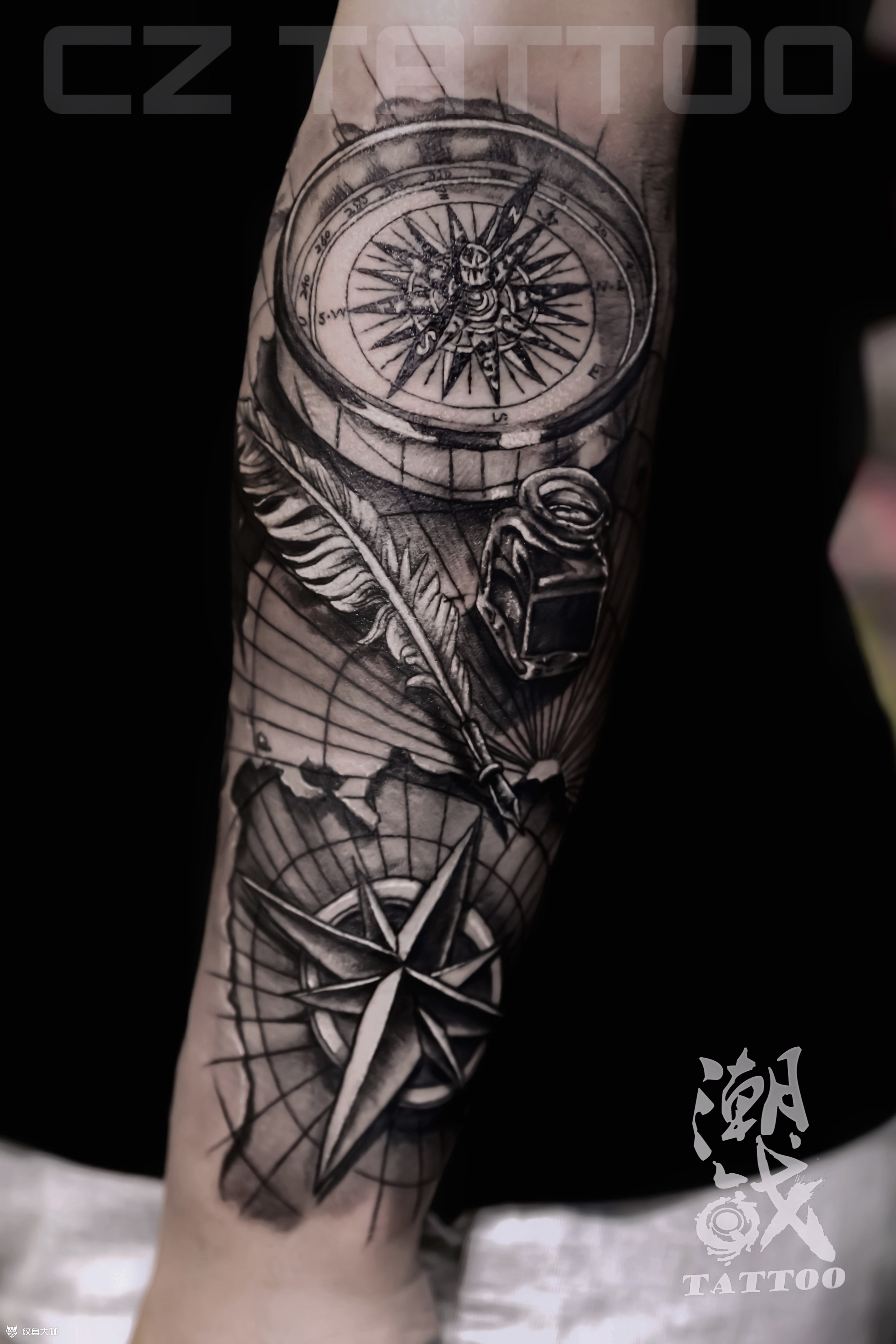 大航海地图_纹身图案手稿图片_小弥弥的纹身作品集