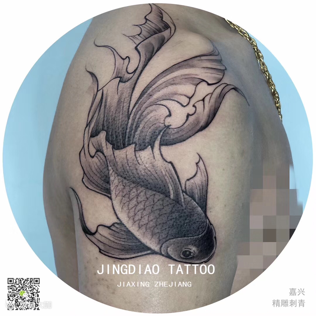 金鱼95 _纹身图案手稿图片_谛吾的纹身作品集