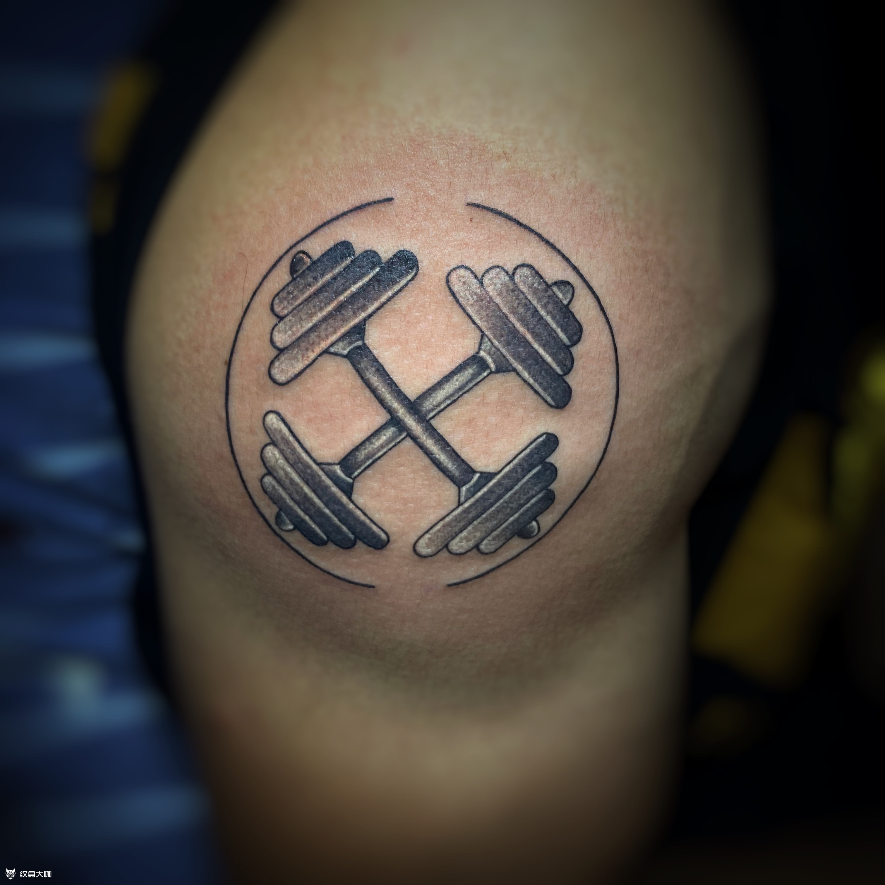 哑铃_纹身图案手稿图片_啊飒的纹身作品集