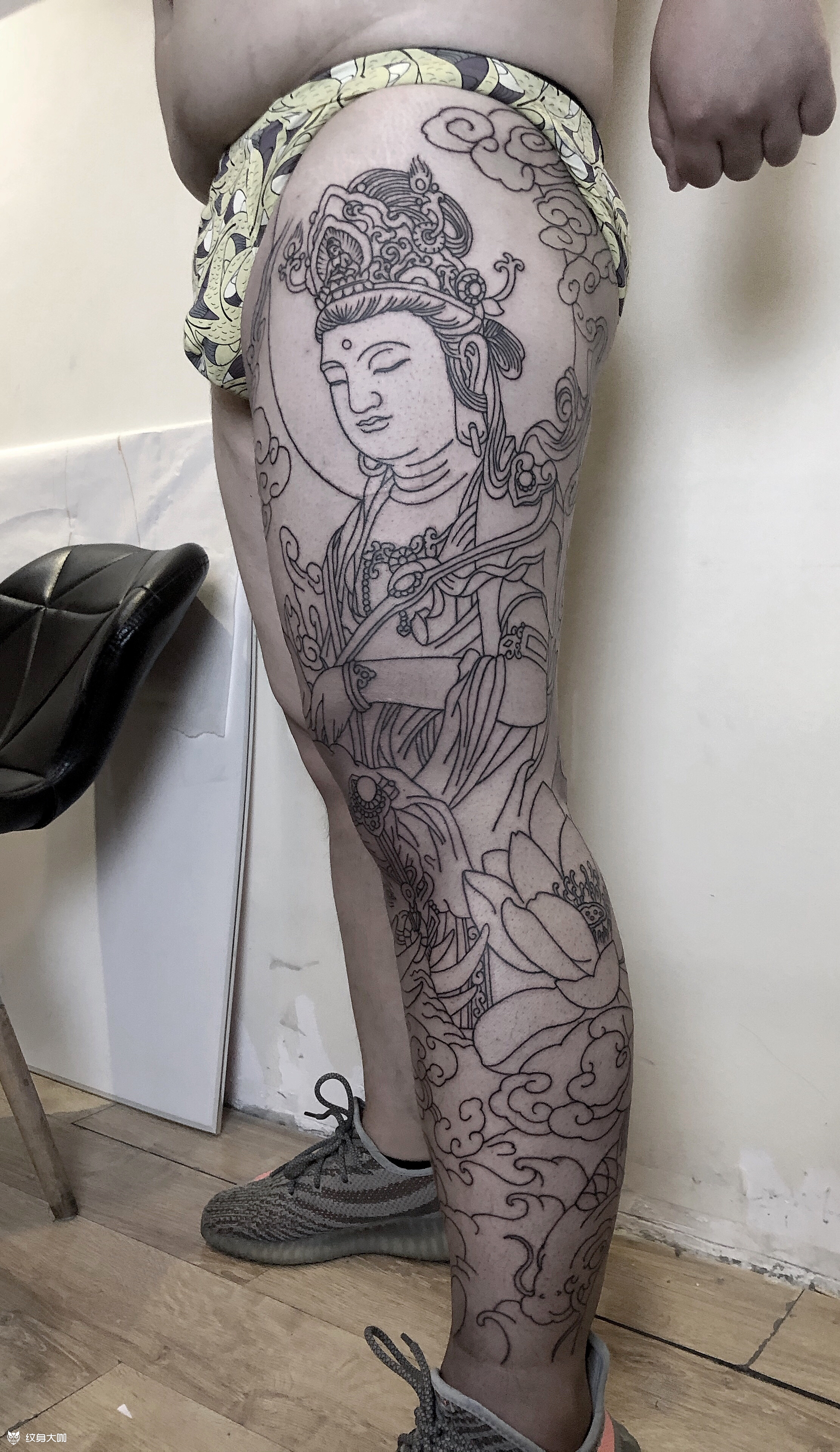 花腿普贤菩萨_纹身图案手稿图片_雕元(horiyuan)的纹身作品集
