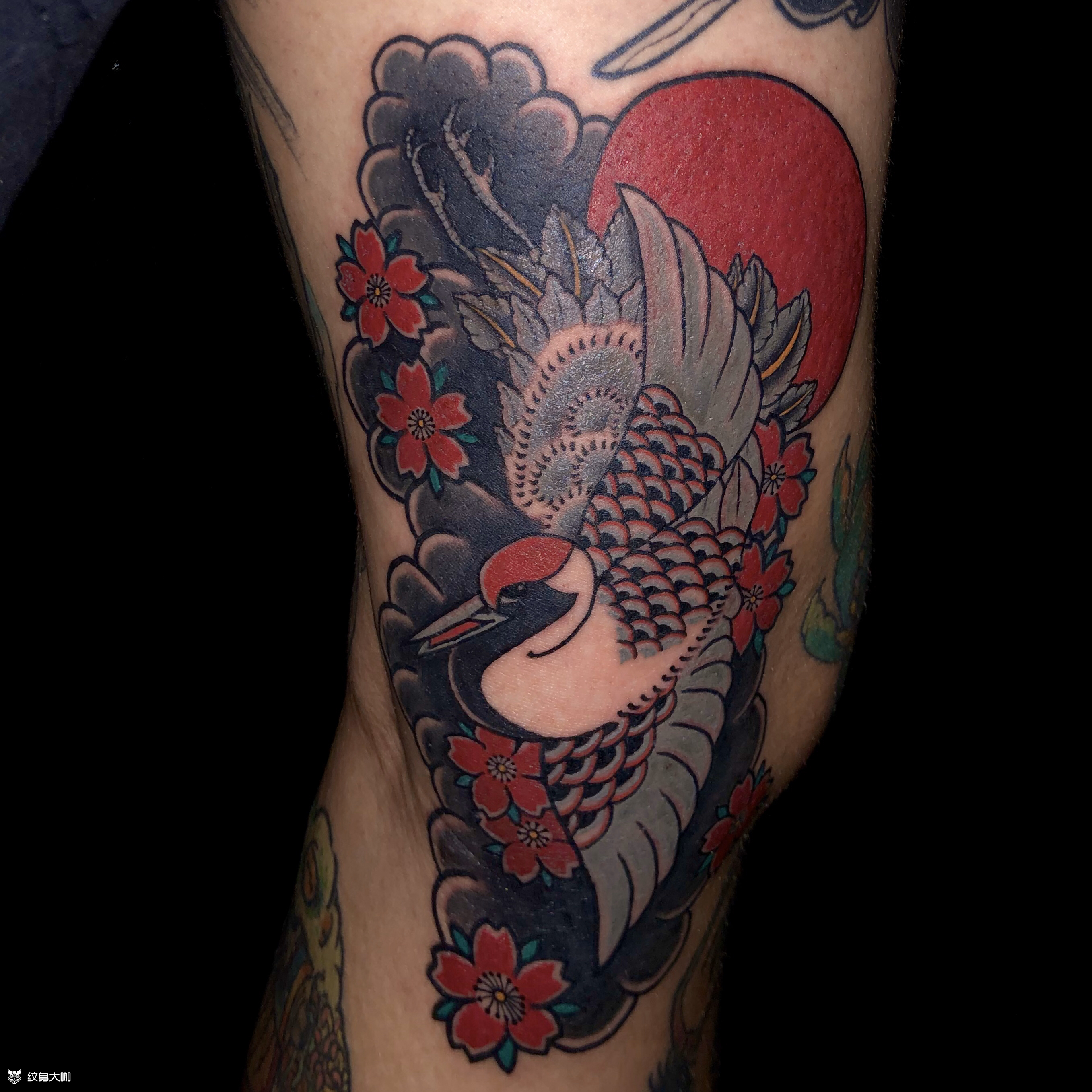 日式传统仙鹤_纹身图案手稿图片_jiuer-九儿94的纹身作品集