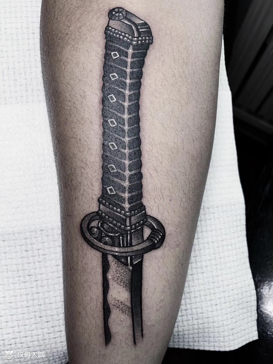 武士刀 将近三个小时扣完的!_纹身大咖图库