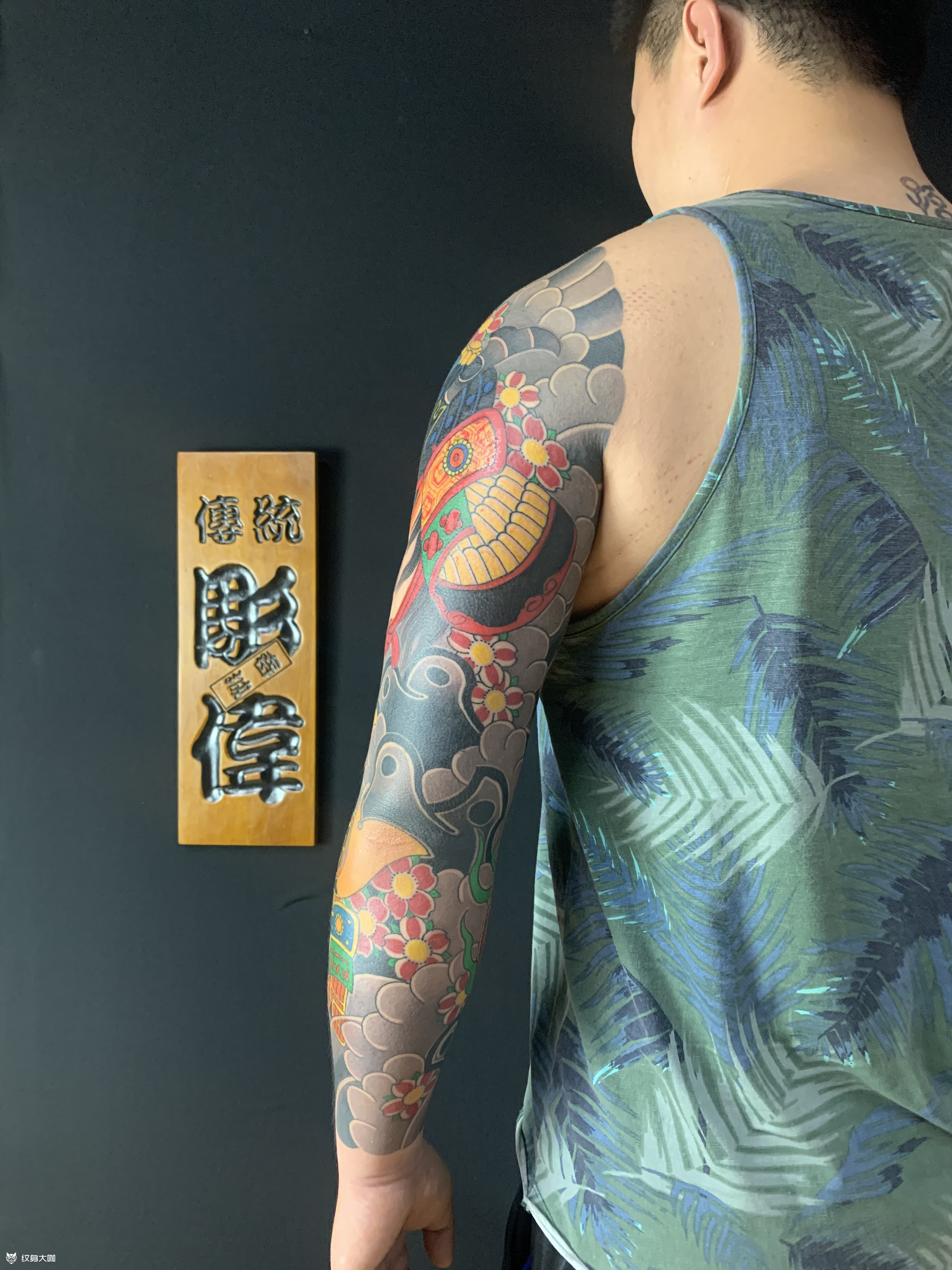 日式传统花臂大臂,胳膊肘遮盖_纹身吧社区 - 纹身大咖
