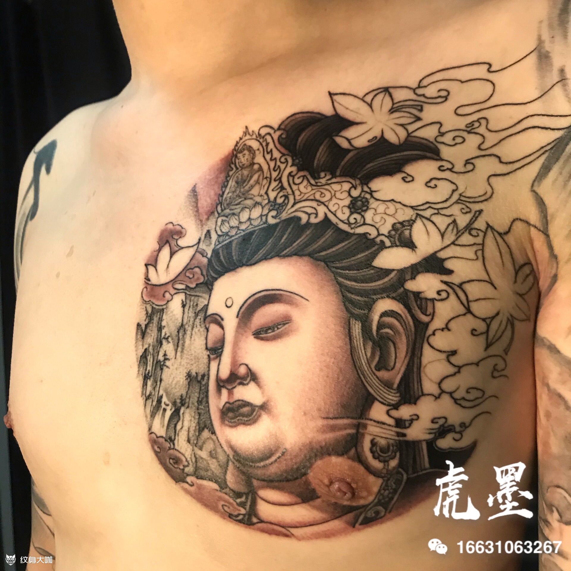 文殊菩萨_纹身图案手稿图片_虎墨-雕虎的纹身作品集