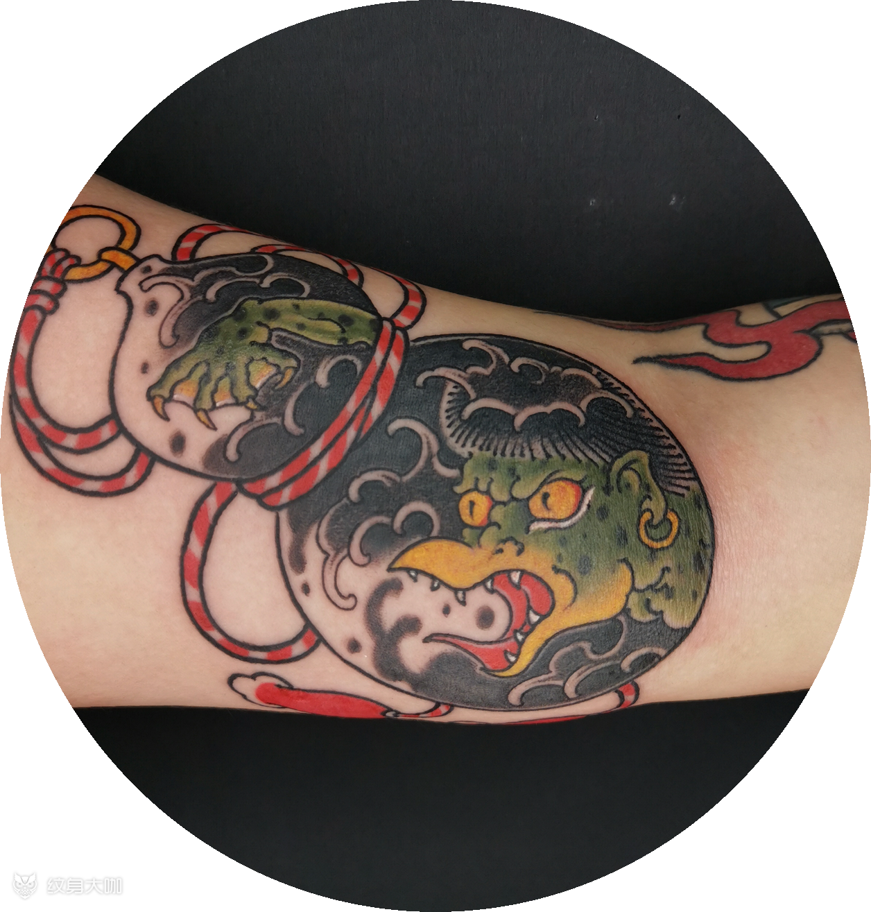 河童葫芦_纹身图案手稿图片_自在雕的纹身作品集