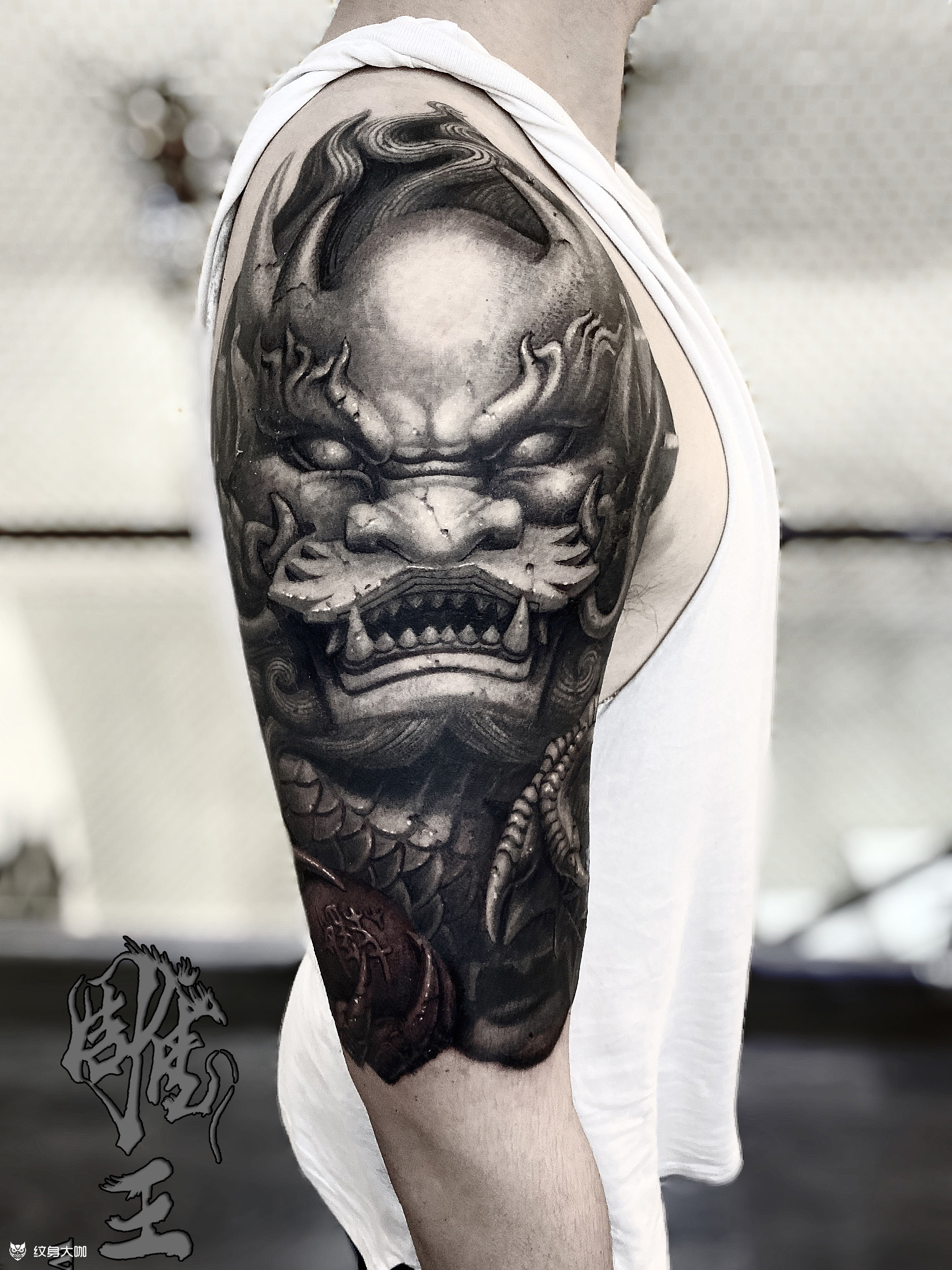 石雕作品《龙言_纹身图案手稿图片_雕王的纹身作品集