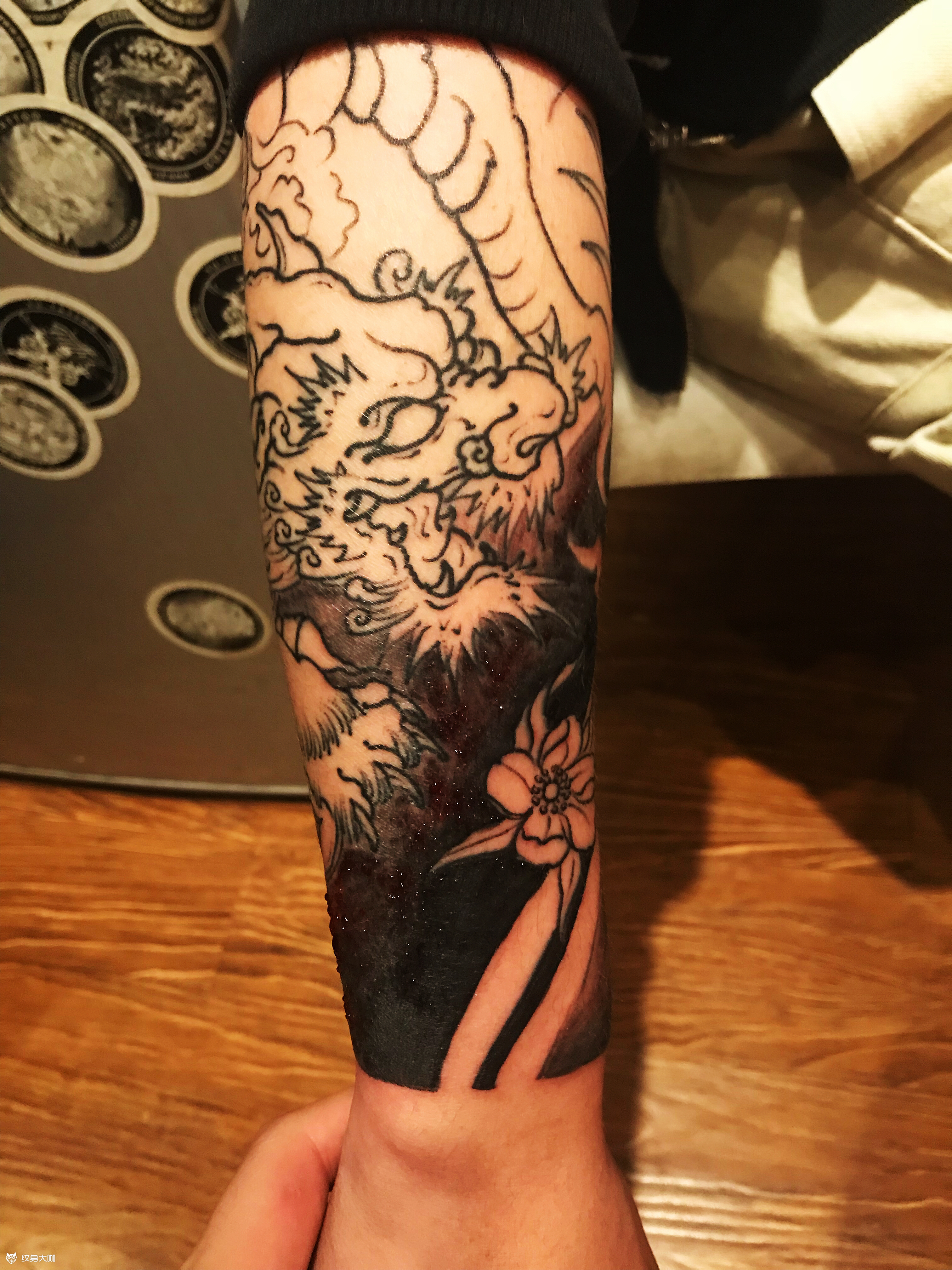 老传统貔貅花臂