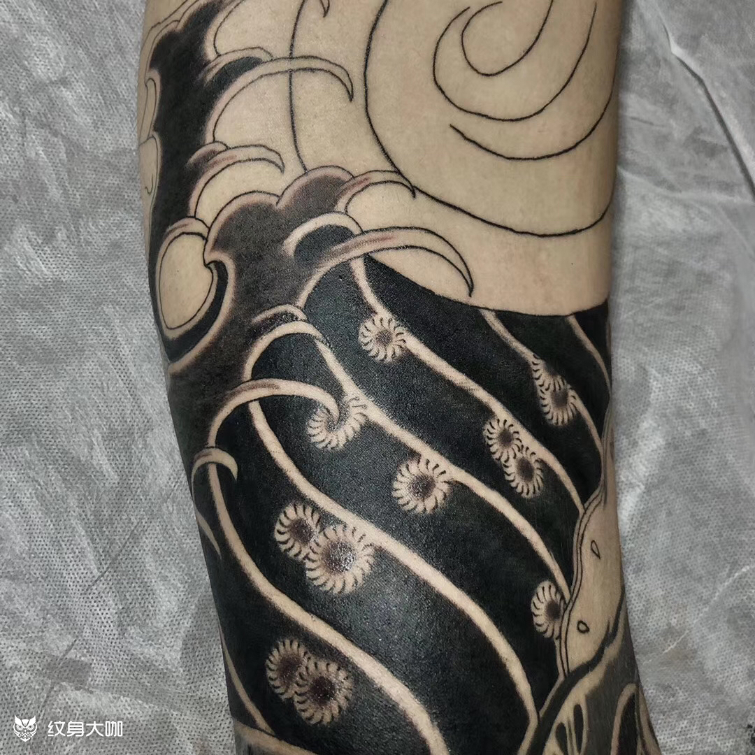 日式花腿_纹身图案手稿图片_小韩的纹身作品集