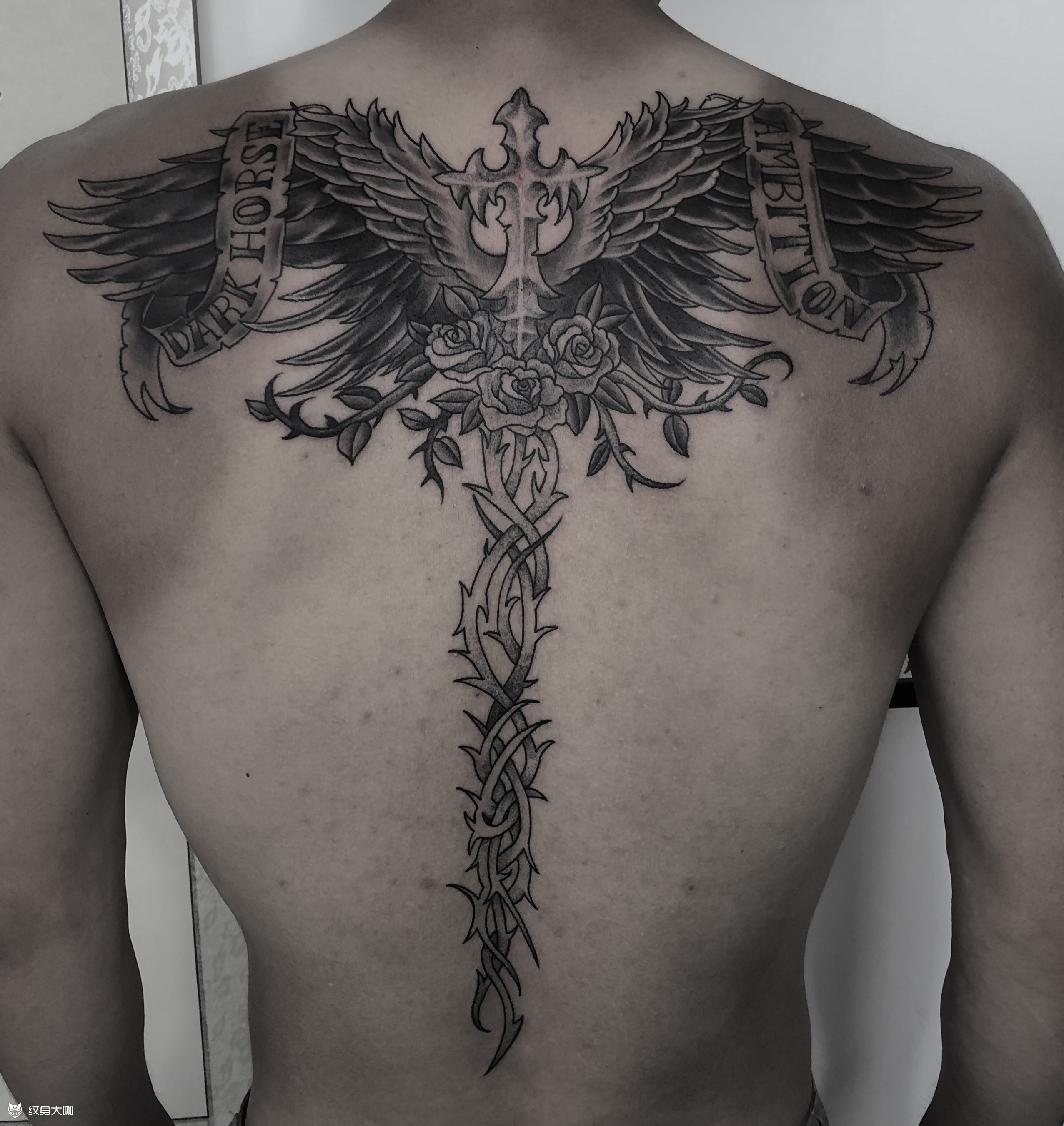 翅膀_纹身图案手稿图片_张浩的纹身作品集