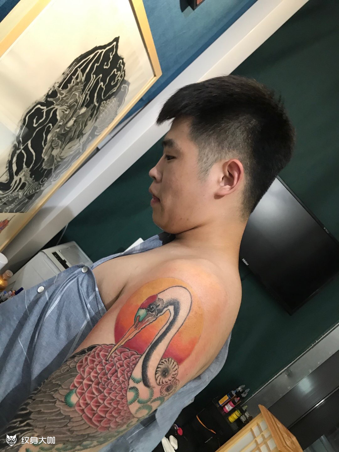 《仙鹤》_纹身图案手稿图片_佰兽武·当康的纹身作品集