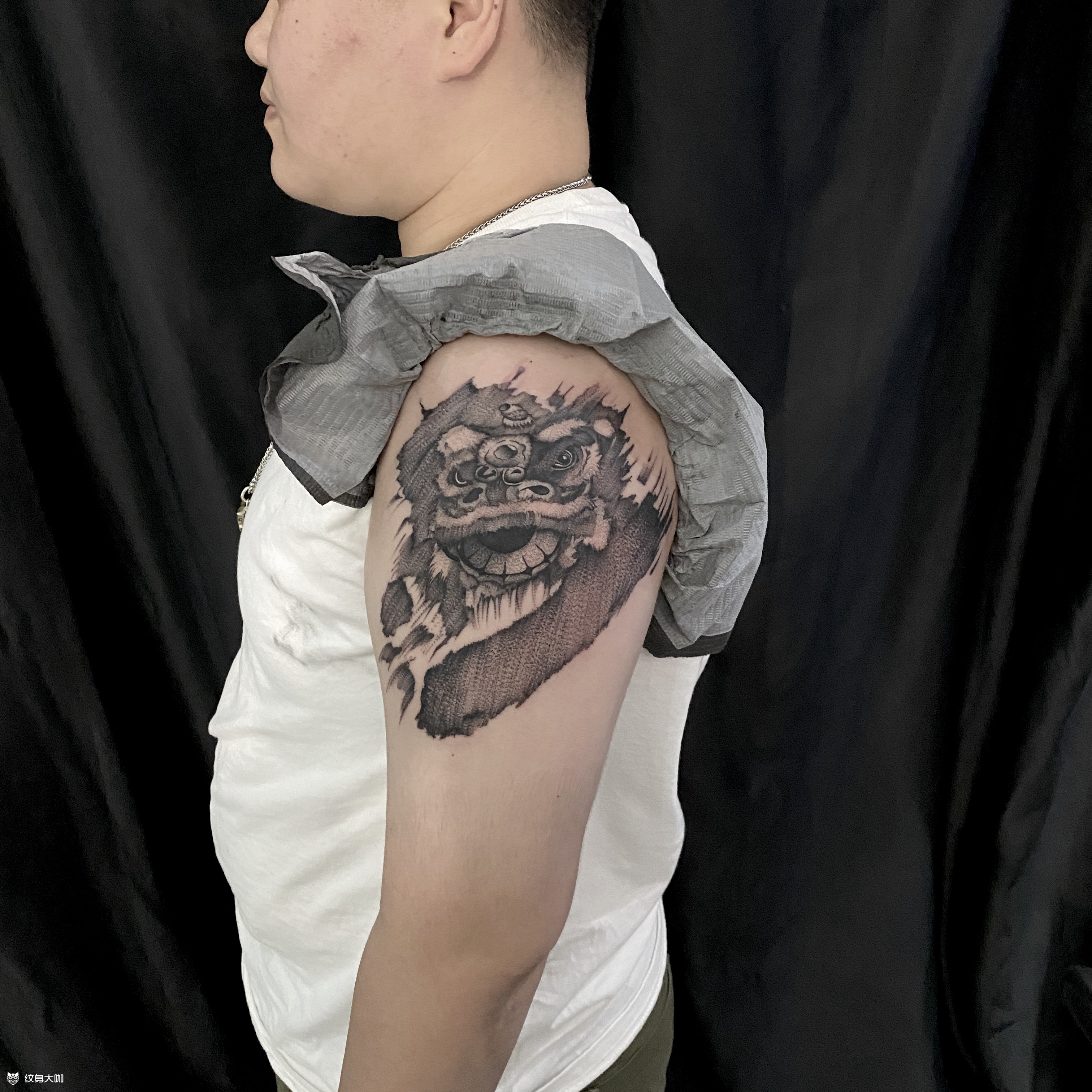 舞狮_纹身图案手稿图片_小丹的纹身作品集